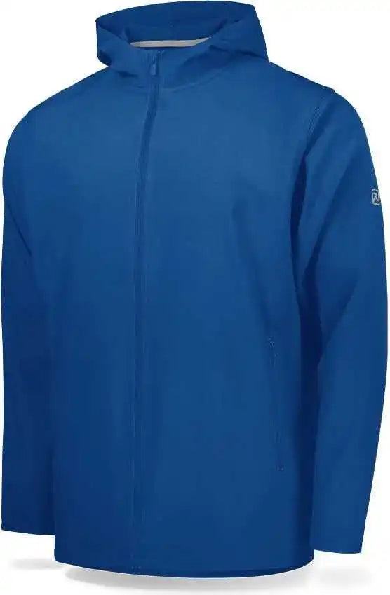 Richardson Pts4005t Adult Pts Baseball Barrage Wind Shirt Long Sleeve Full Zip with Scuba Hood (batting Jacket) - Royal