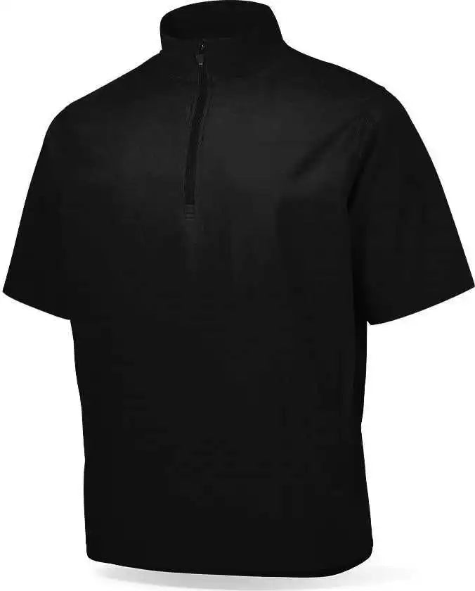 Richardson Pts4010t Adult Pts Baseball Barrage Wind Shirt Short Sleeve 1/4 Zip (batting Jacket) - Black