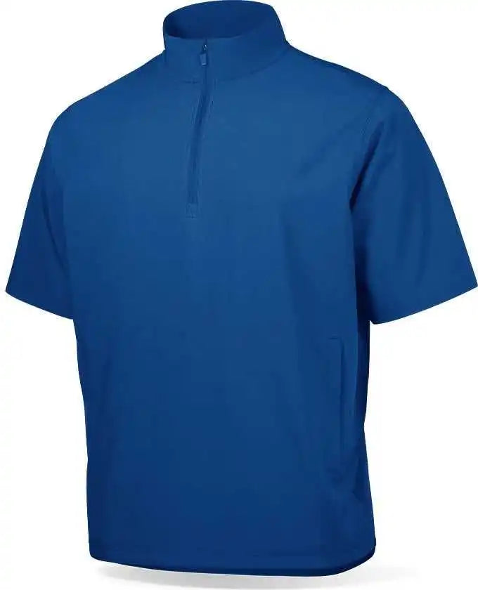 Richardson Pts4010ty Youth Pts Baseball Barrage Wind Shirt Short Sleeve 1/4 Zip (batting Jacket) - Royal