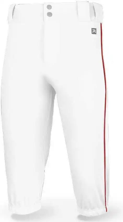 Richardson Pts8022py Youth Pts Baseball Knicker Pant with Piping - White Red
