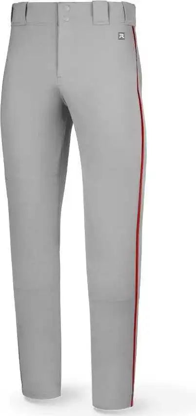 Richardson Pts8120p Adult Pts Baseball Pant with Piping - Gray Red