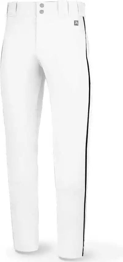 Richardson Pts8120p Adult Pts Baseball Pant with Piping - White Black