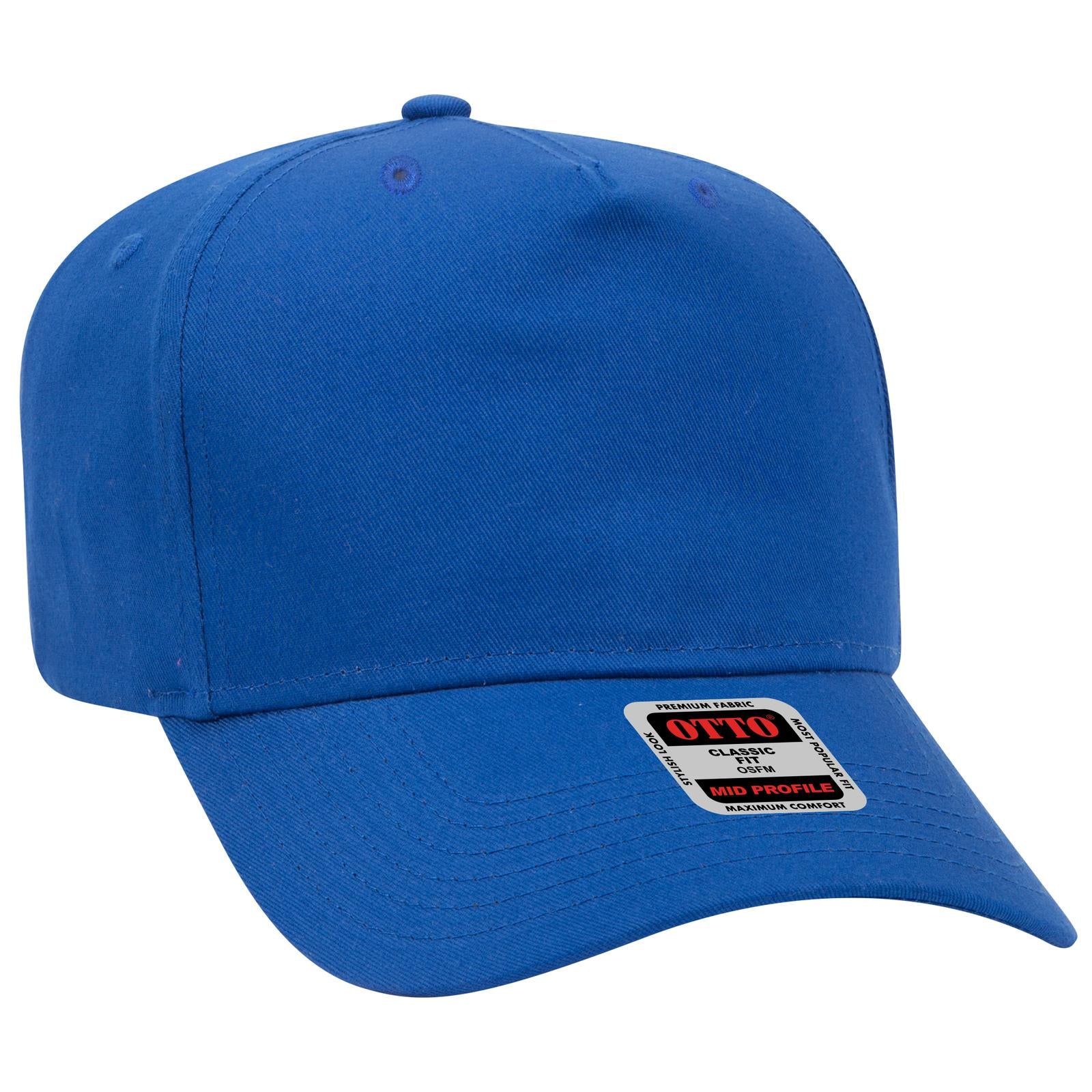 Front View of 001 - Royal OTTO CAP 5 Panel Mid Profile Baseball Cap