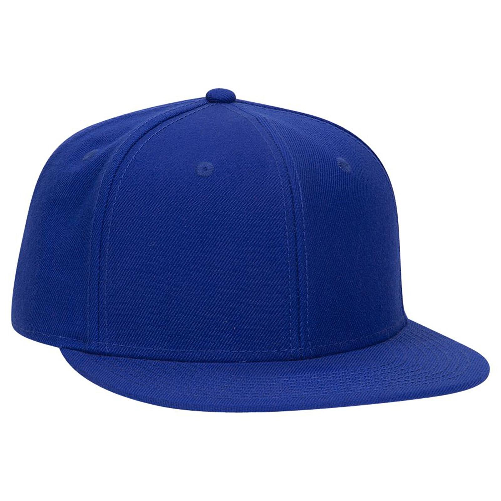 Front View of 001 - Royal OTTO CAP "OTTO FIT" 6 Panel Mid Profile Flat Visor Baseball Cap
