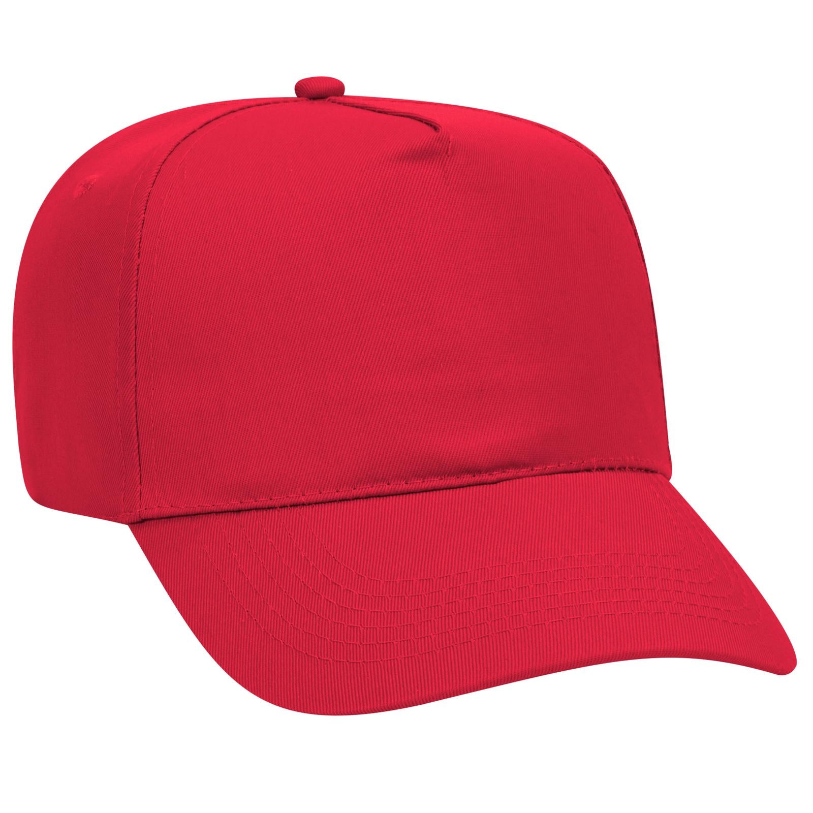 Right View of 002 - Red OTTO CAP 5 Panel Mid Profile Baseball Cap