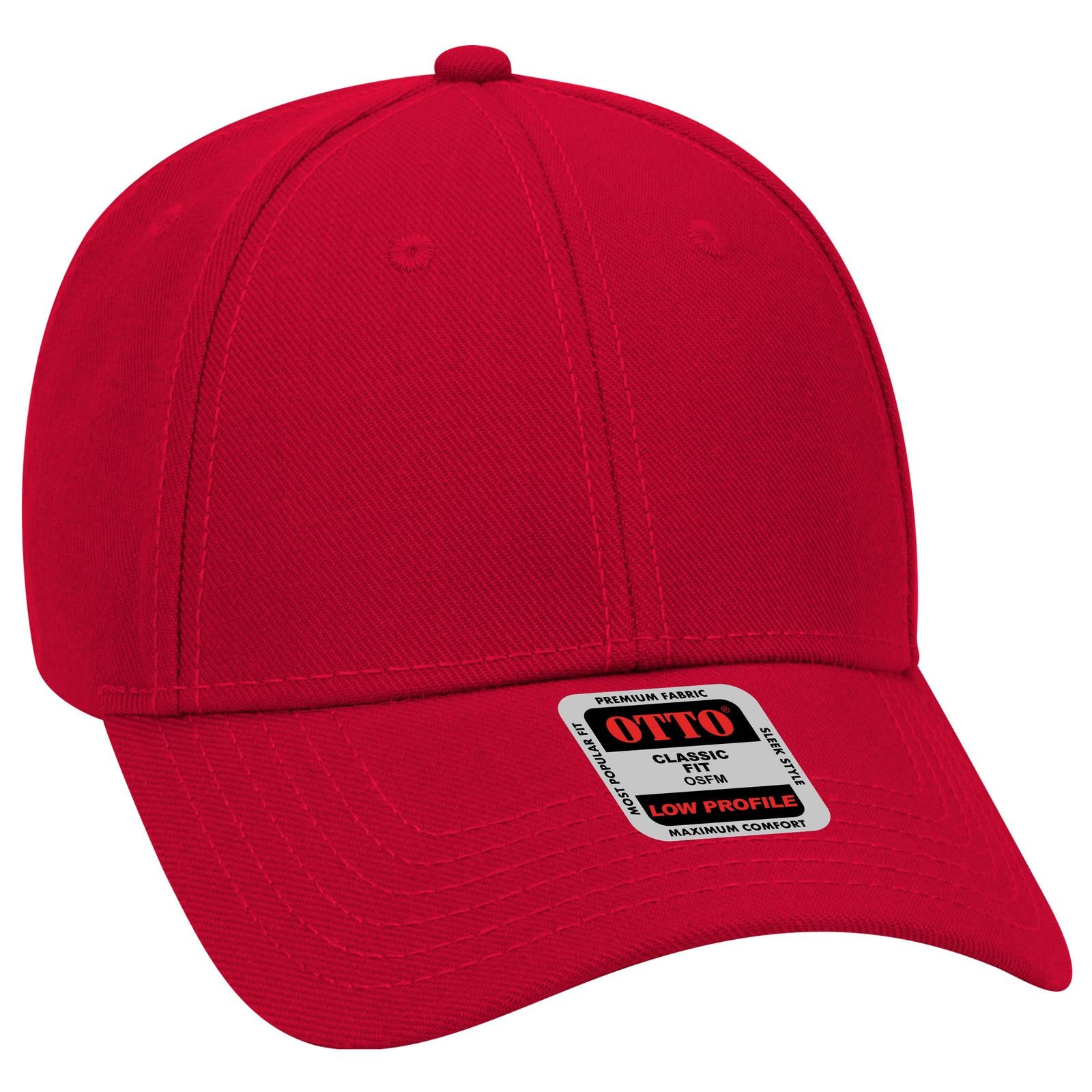 Right View of 002 - Red OTTO CAP 6 Panel Low Profile Baseball Cap