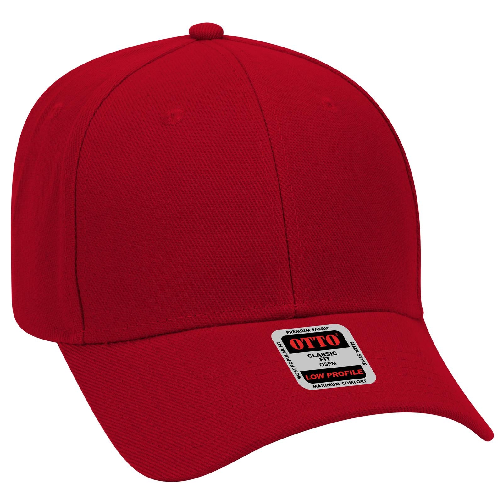 Right View of 002 - Red OTTO CAP 6 Panel Low Profile Baseball Cap