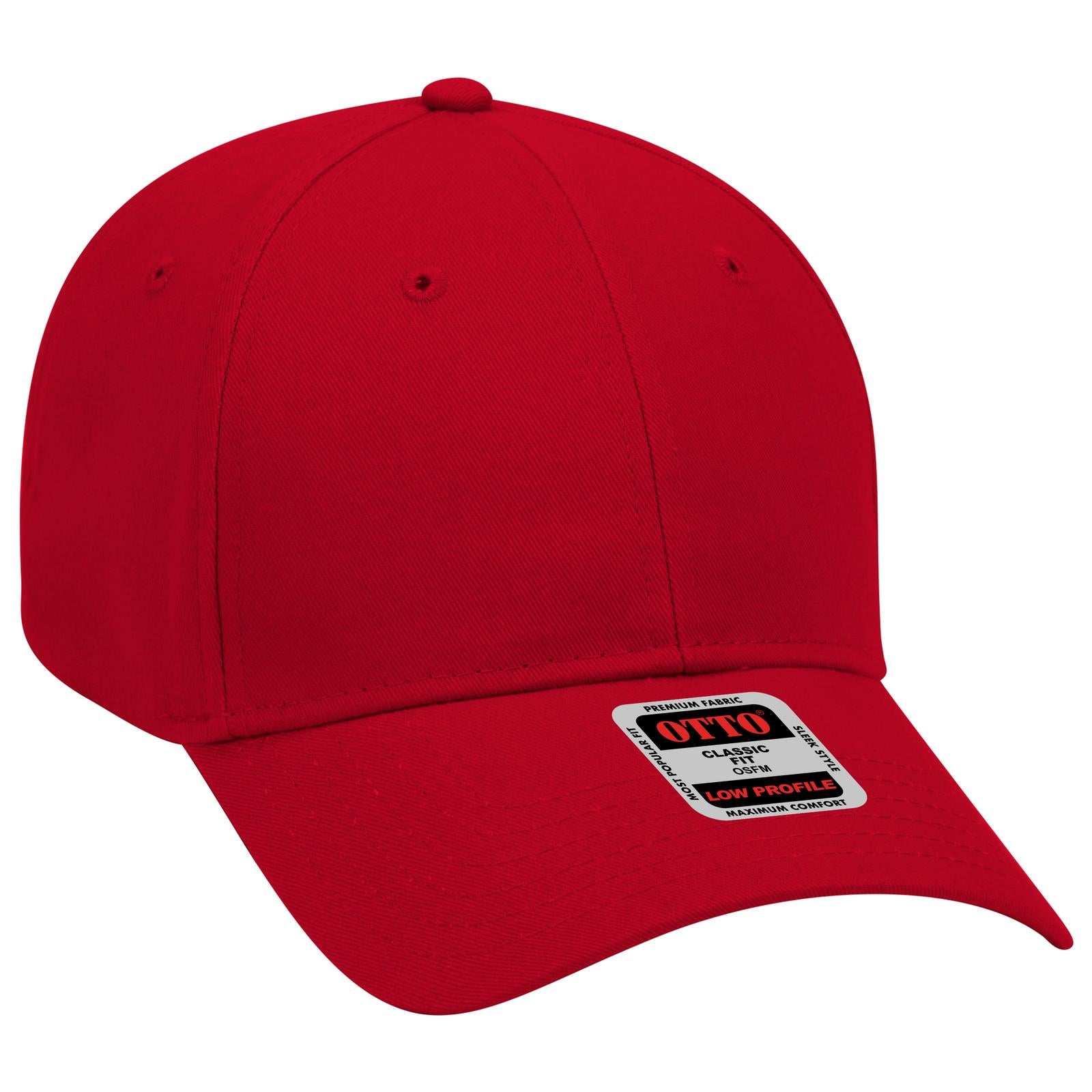 Right View of 002 - Red OTTO CAP 6 Panel Low Profile Baseball Cap