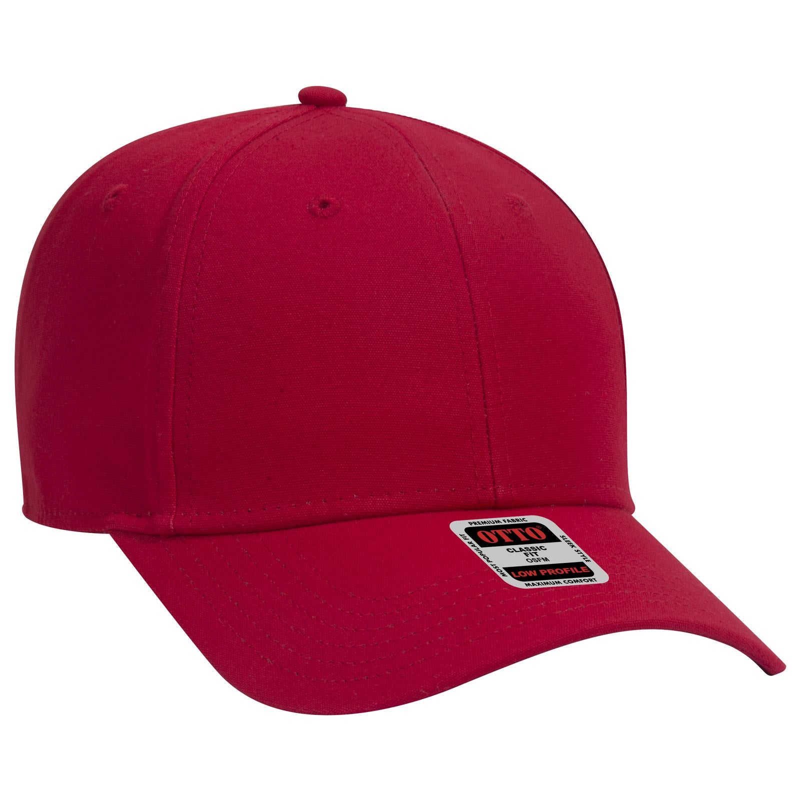 Right View of 002 - Red OTTO CAP 6 Panel Low Profile Baseball Cap