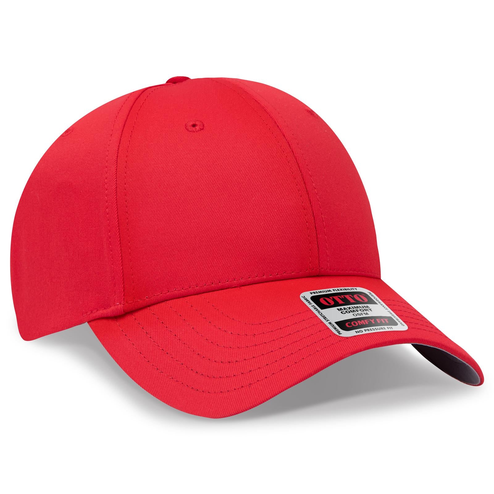Right View of 002 - Red OTTO CAP "OTTO COMFY FIT" 6 Panel Low Profile Baseball Cap