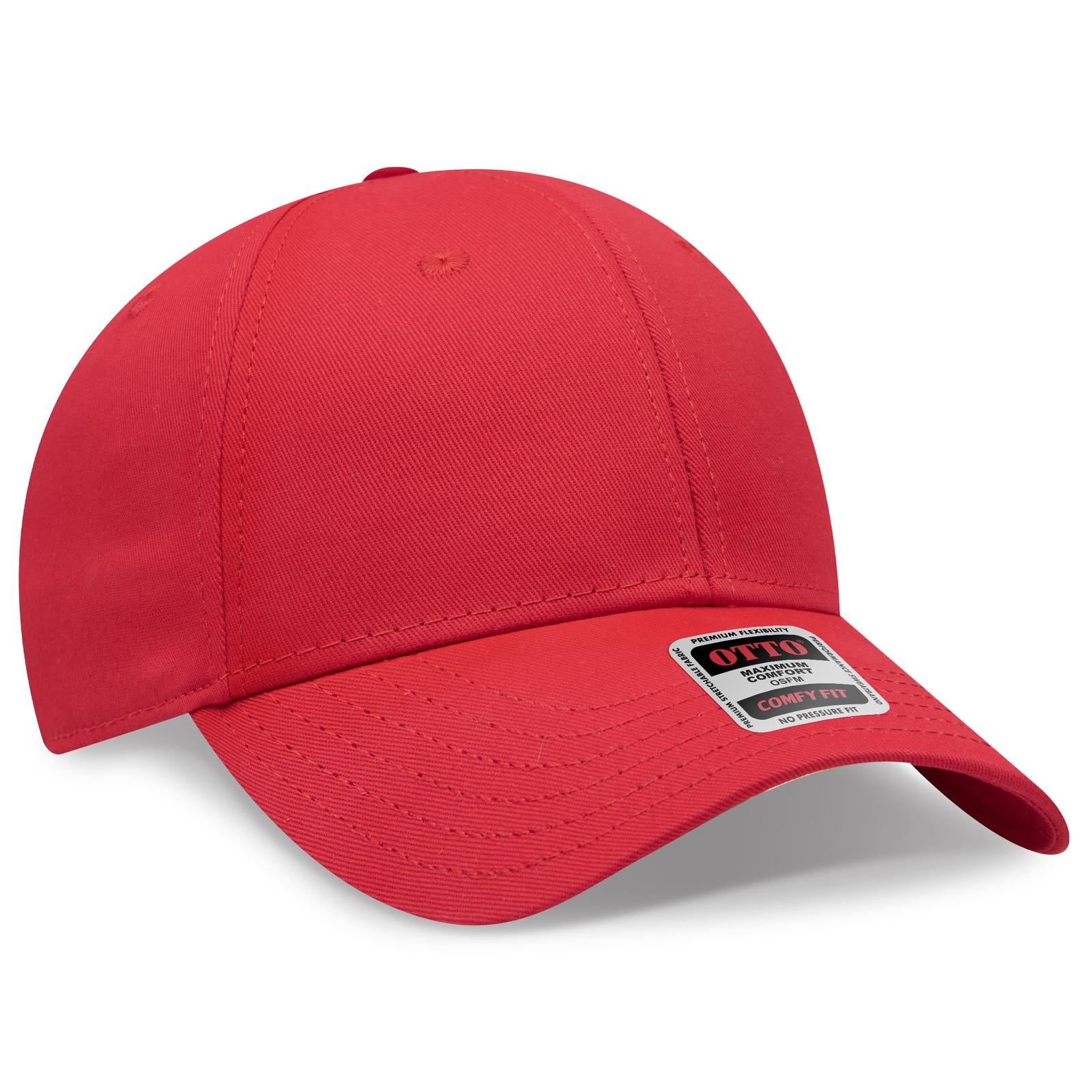 Right View of 002 - Red OTTO CAP "OTTO COMFY FIT" 6 Panel Low Profile Baseball Cap