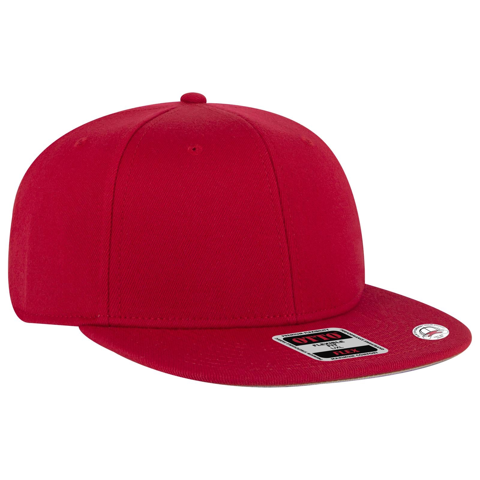 Right View of 002 - Red OTTO CAP "OTTO FLEX" Fitted 6 Panel Pro Style Baseball Cap