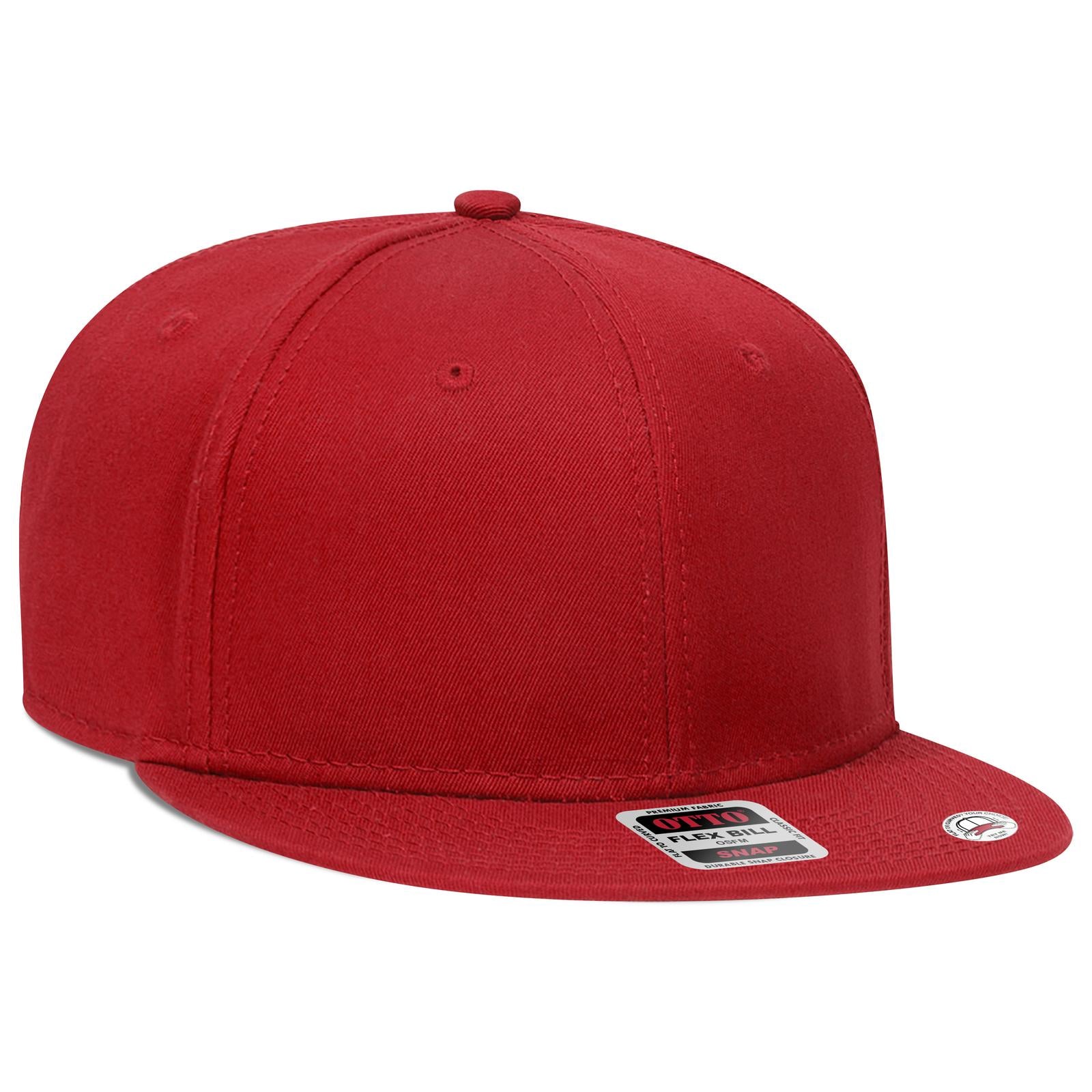 Right View of 002 - Red OTTO CAP “OTTO SNAP” 6 Panel Pro Style Snapback Hat
