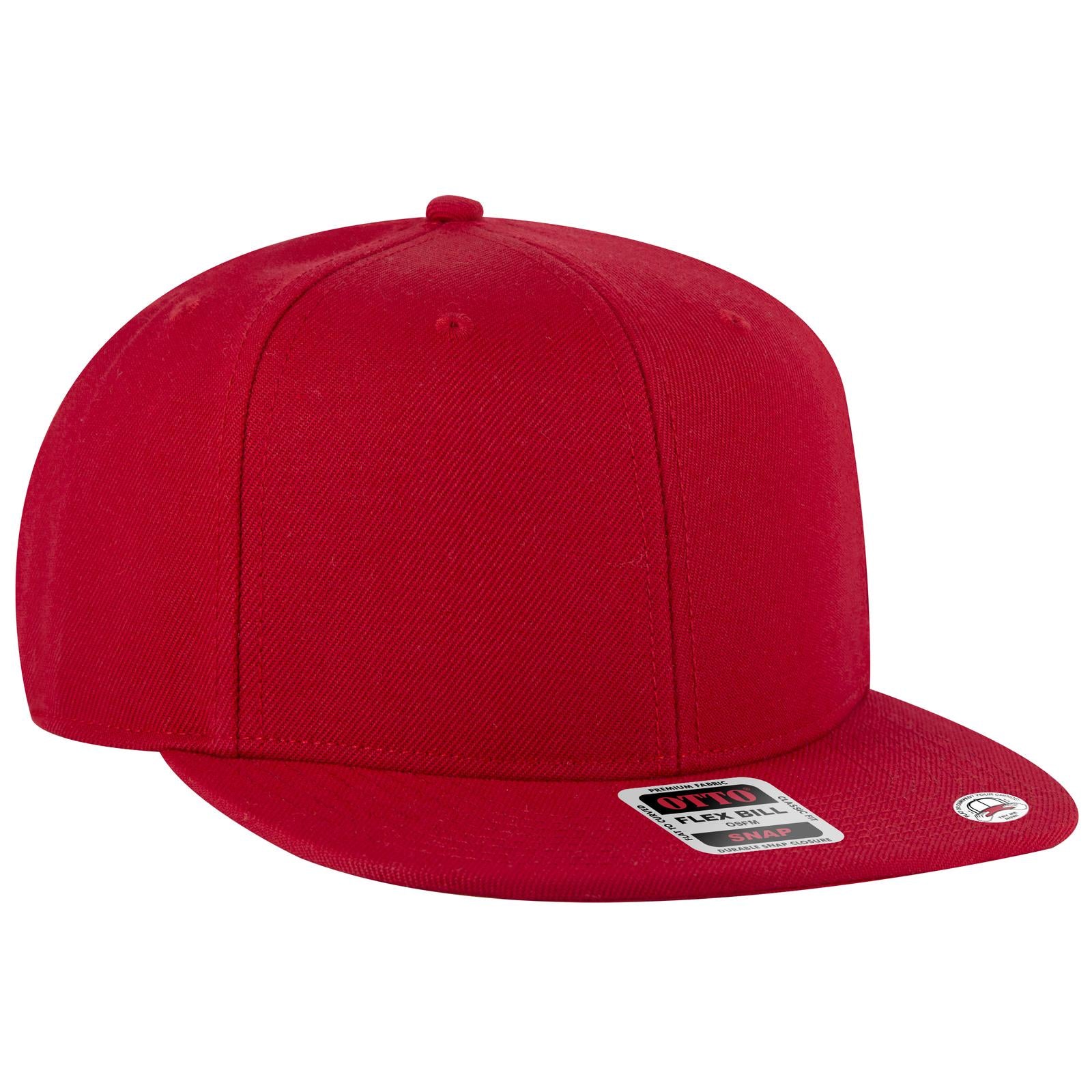 Right View of 002B - Red OTTO CAP "OTTO SNAP" 6 Panel Pro Style Snapback Hat
