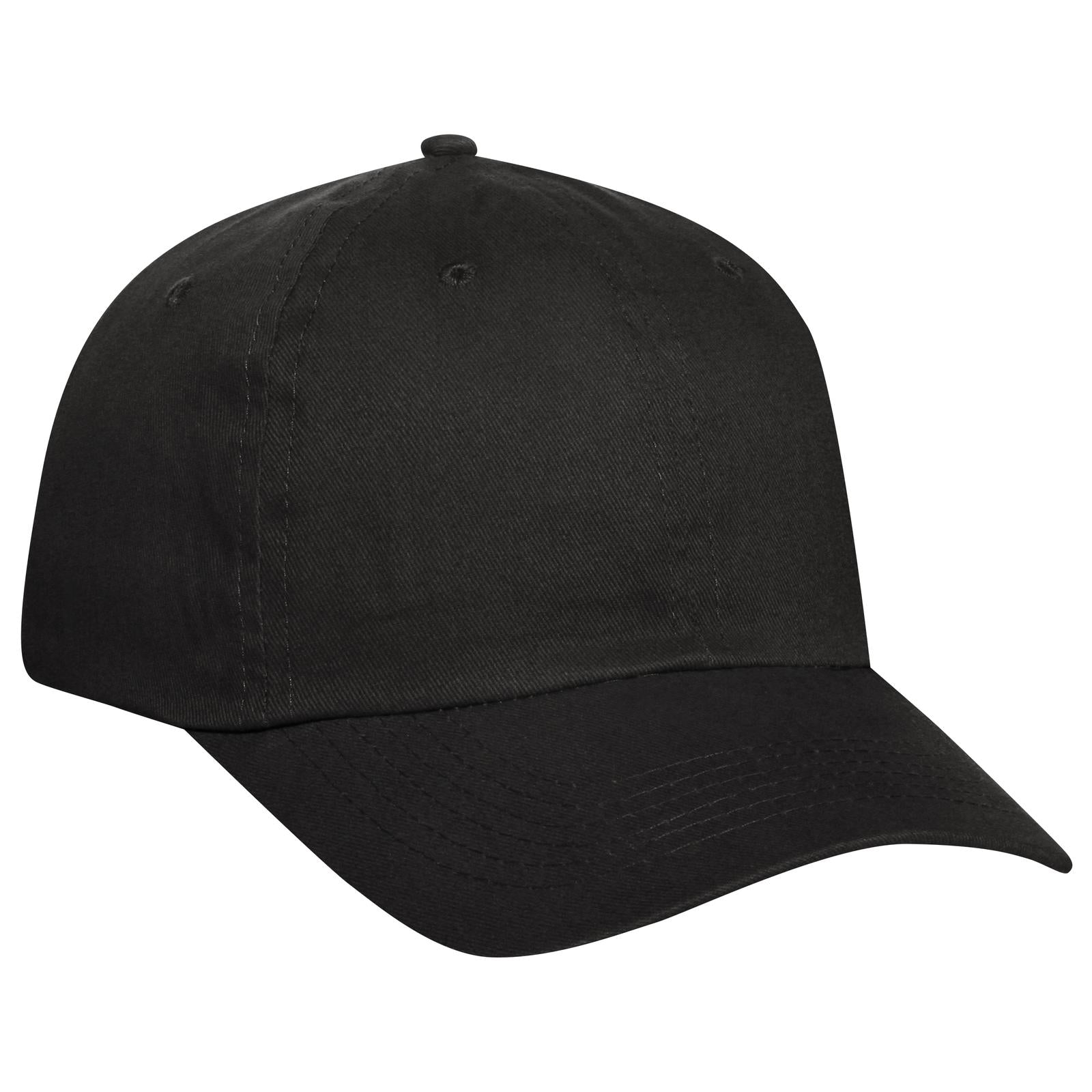 Front View of 003 - Black OTTO CAP 6 Panel Low Profile Baseball Cap