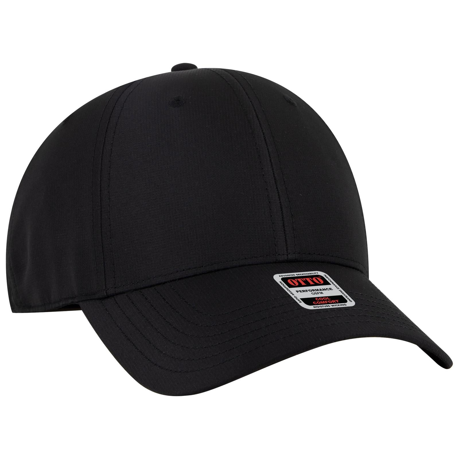 Right View of 003 - Black OTTO CAP 6 Panel Low Profile Baseball Cap