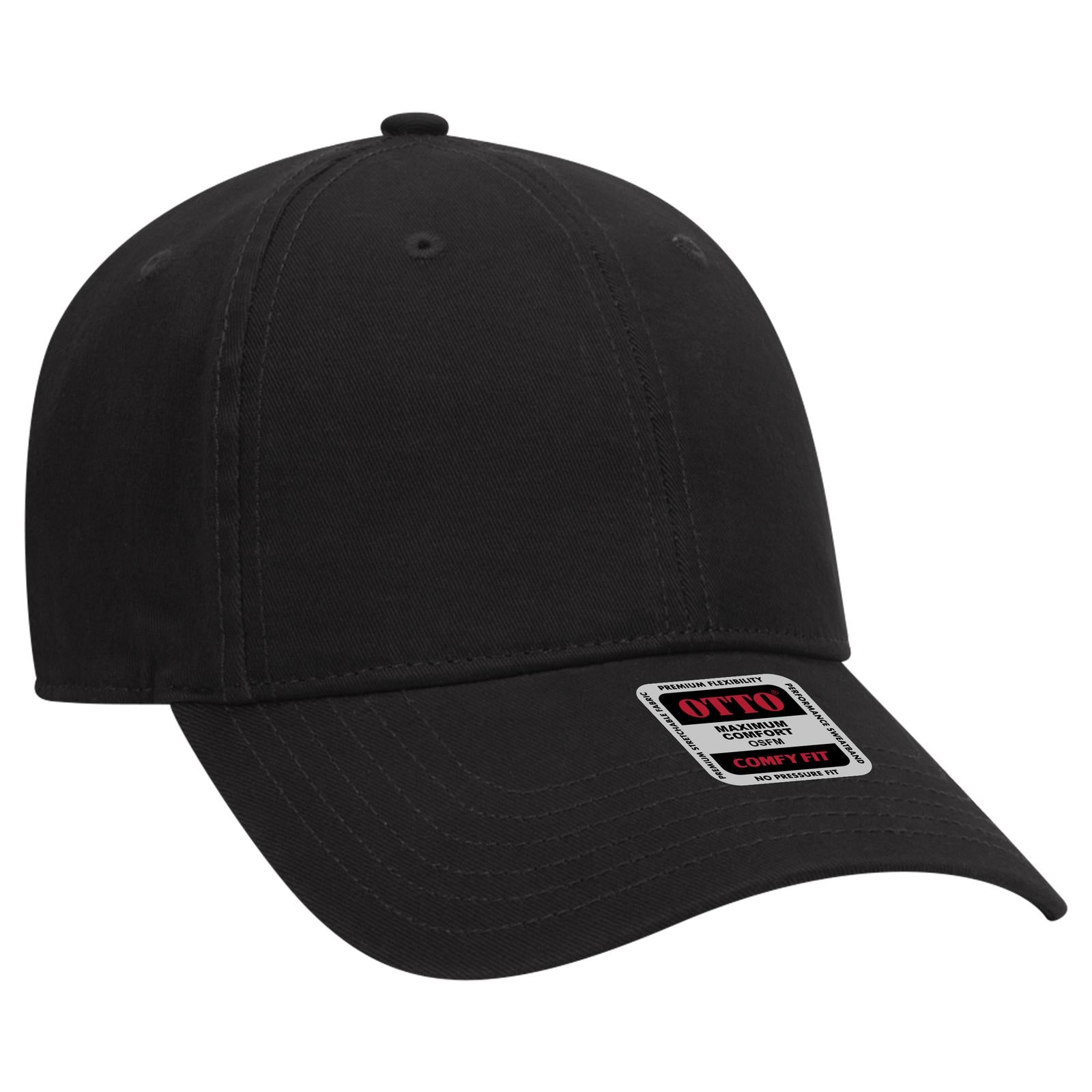 Right View of 003 - Black OTTO CAP "OTTO COMFY FIT" 6 Panel Low Profile Dad Hat