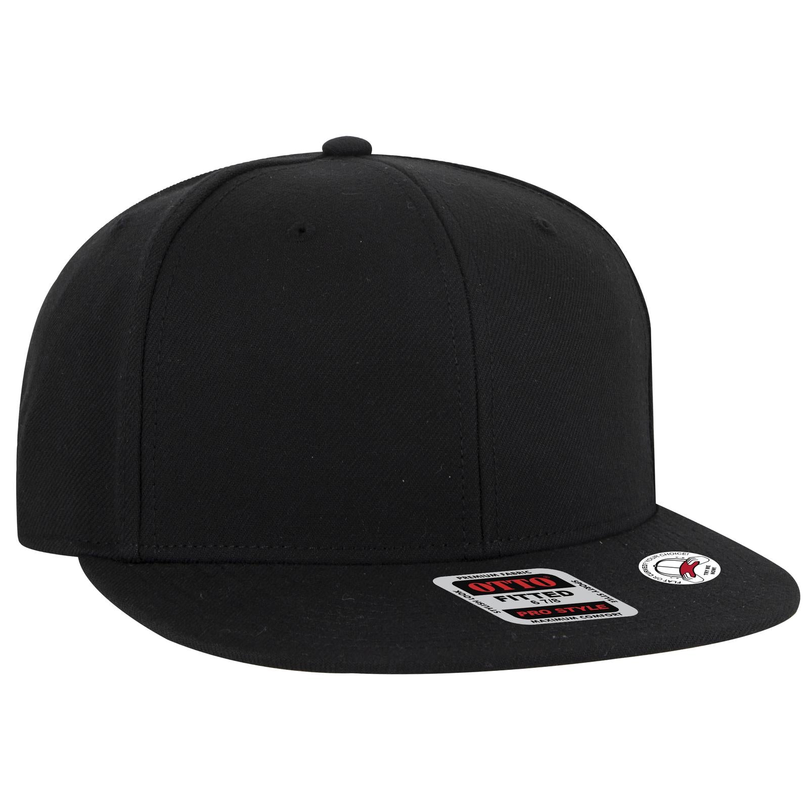 Right View of 003 - Black OTTO CAP “OTTO FIT” 6 Panel Pro Style Fitted Cap