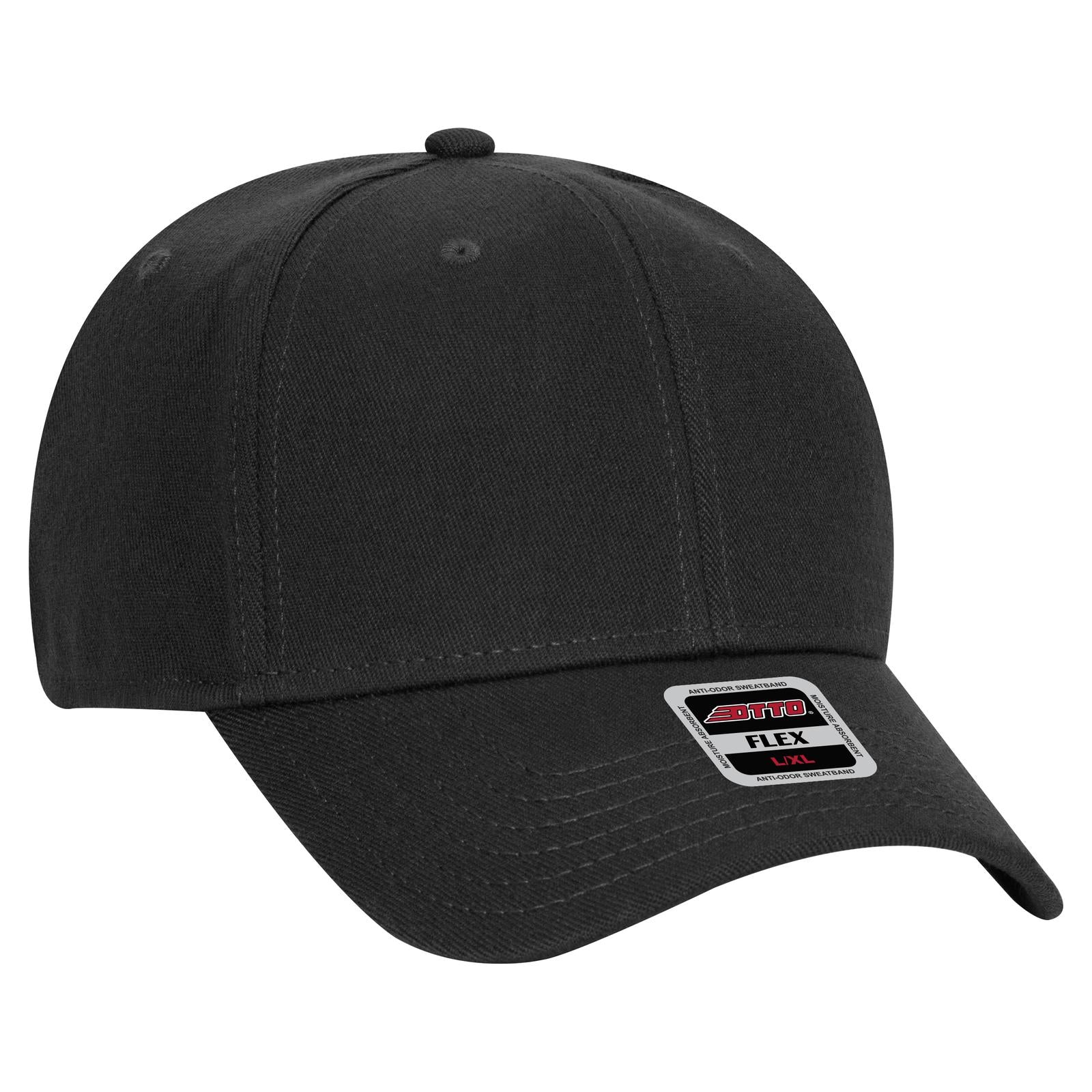 Right View of 003 - Black OTTO CAP "OTTO FLEX" Fitted 6 Panel Low Profile Baseball Cap