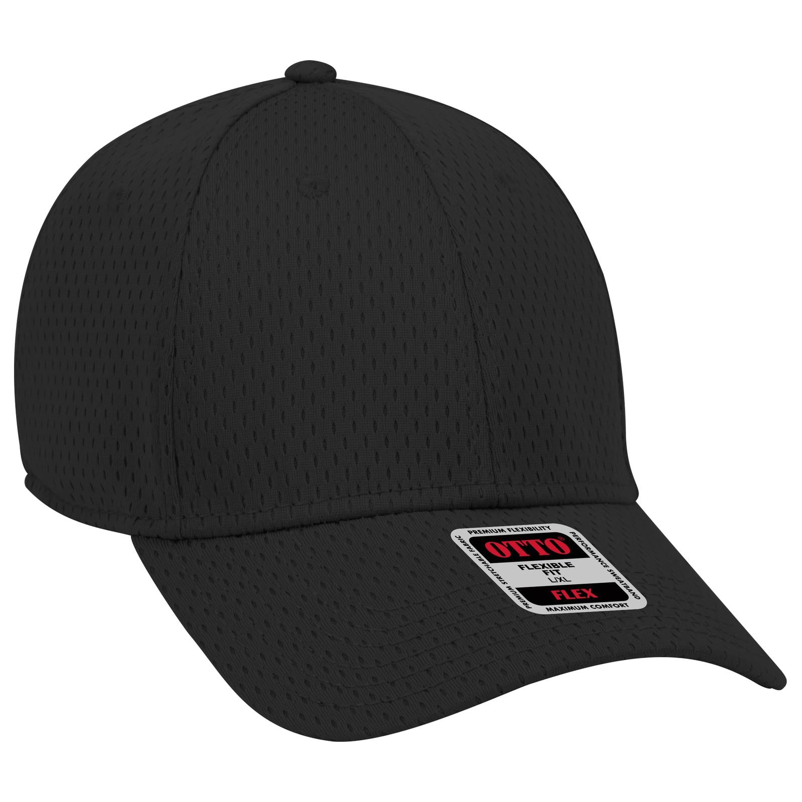 Right View of 003 - Black OTTO CAP "OTTO FLEX" Fitted 6 Panel Low Profile Baseball Cap