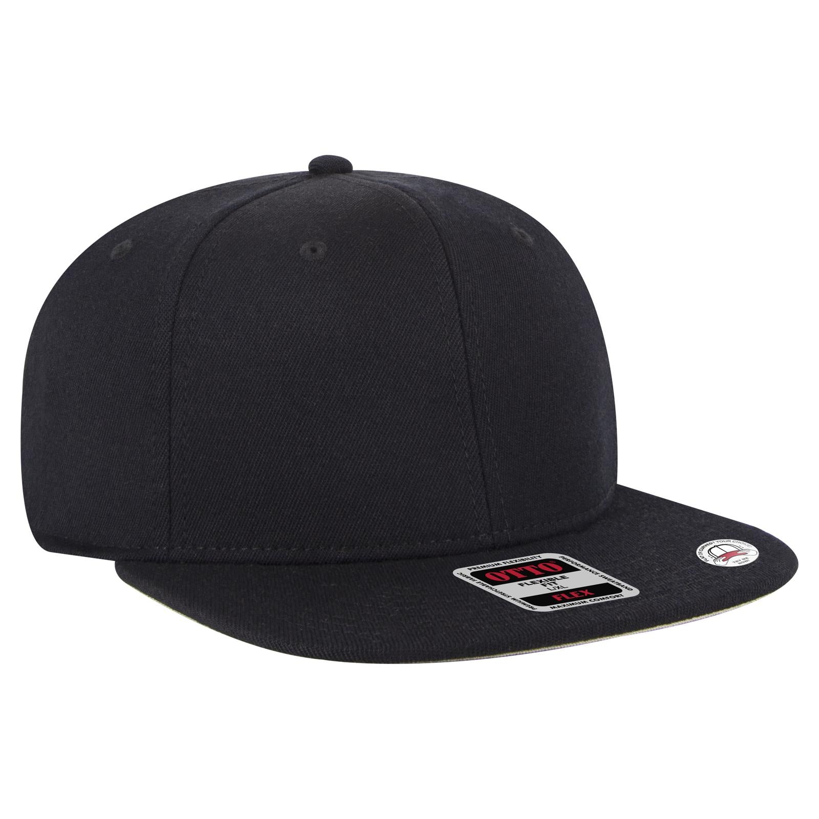 Right View of 003 - Black OTTO CAP "OTTO FLEX" Fitted 6 Panel Pro Style Baseball Cap