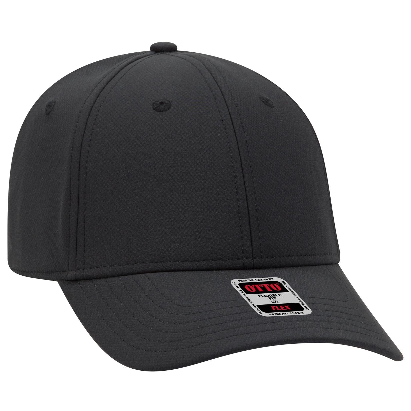 Right View of 003 - Black OTTO CAP "OTTO FLEX" Fitted UPF 50+ 6 Panel Low Profile Baseball Cap
