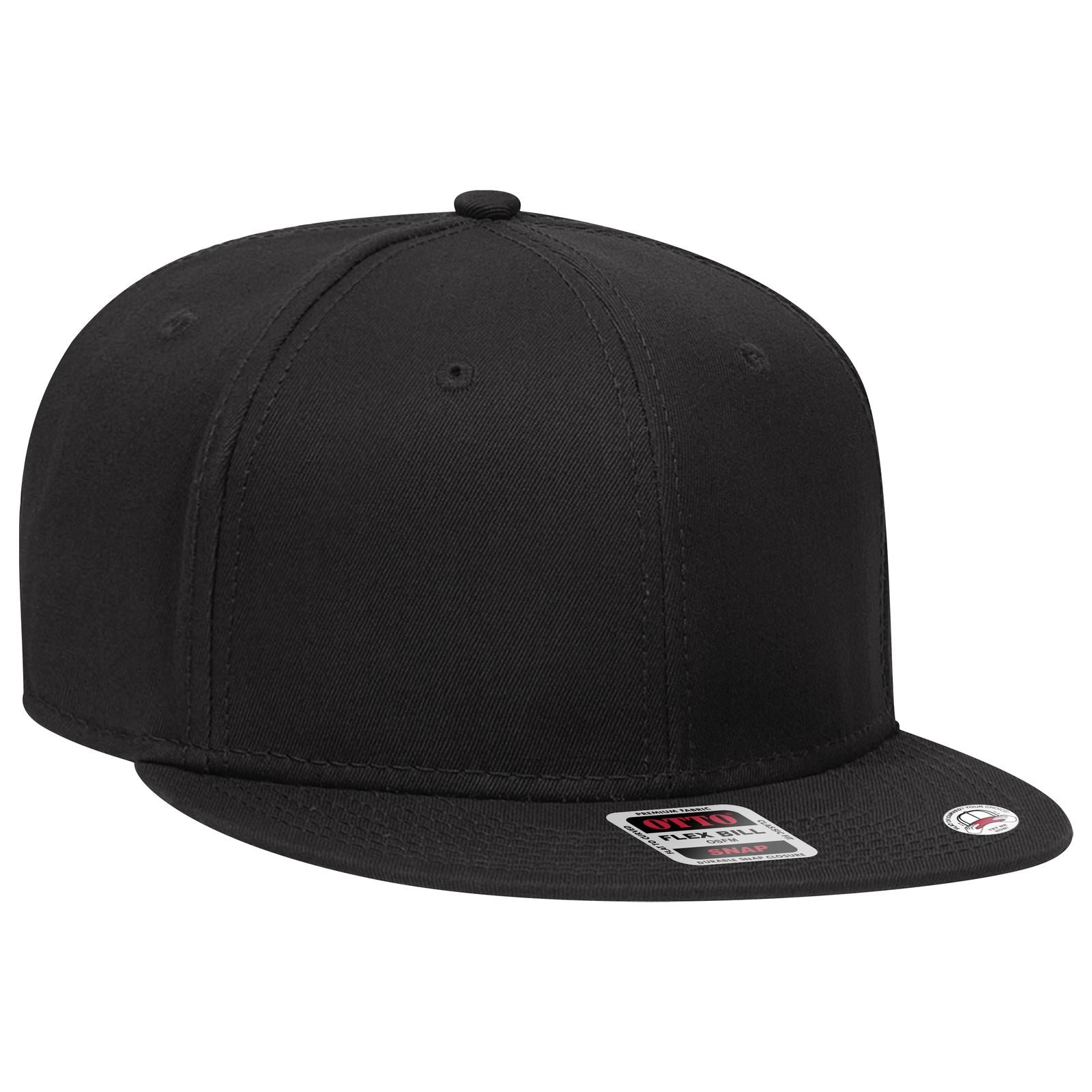 Right View of 003 - Black OTTO CAP “OTTO SNAP” 6 Panel Pro Style Snapback Hat
