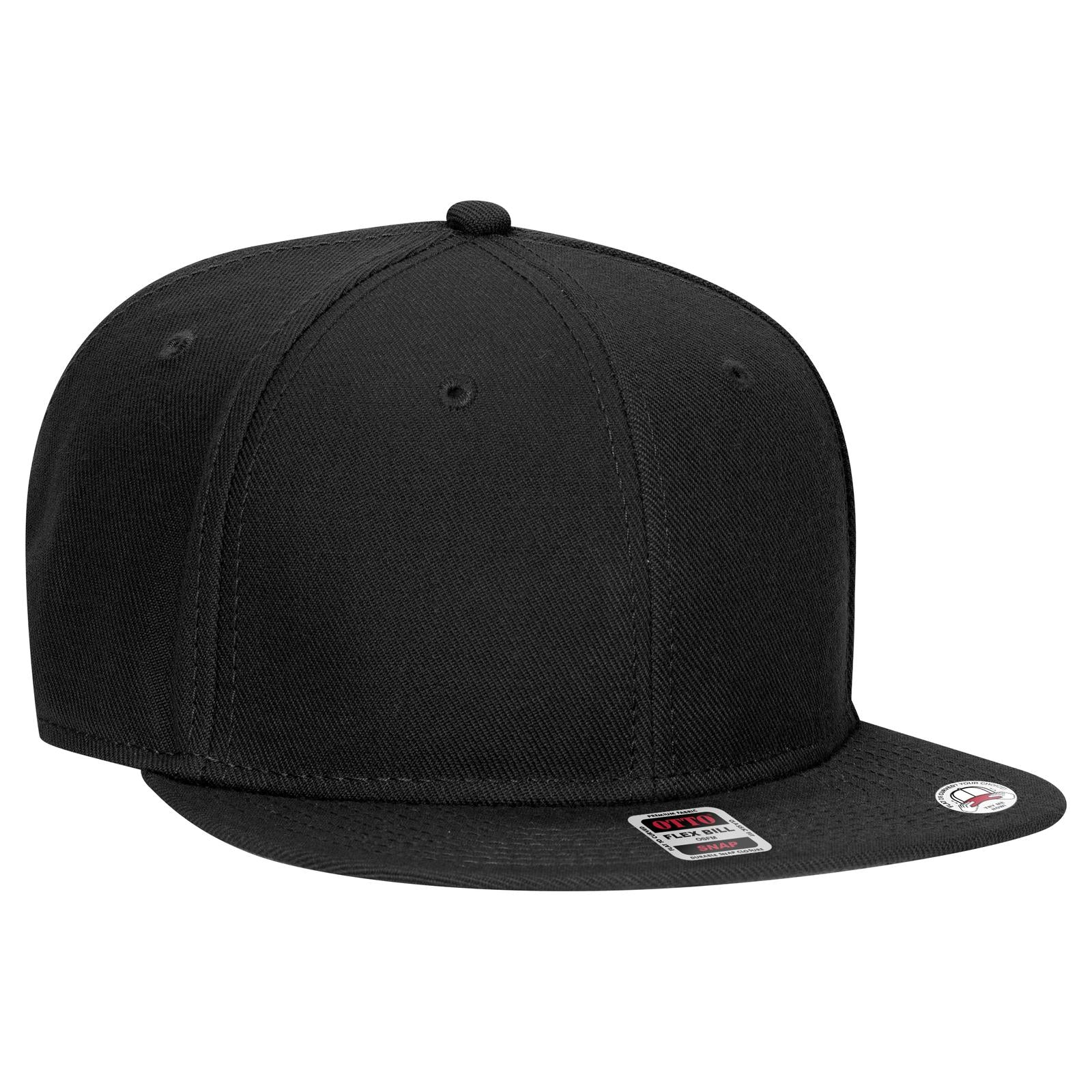 Right View of 003 - Black OTTO CAP "OTTO SNAP" 6 Panel Pro Style Snapback Hat