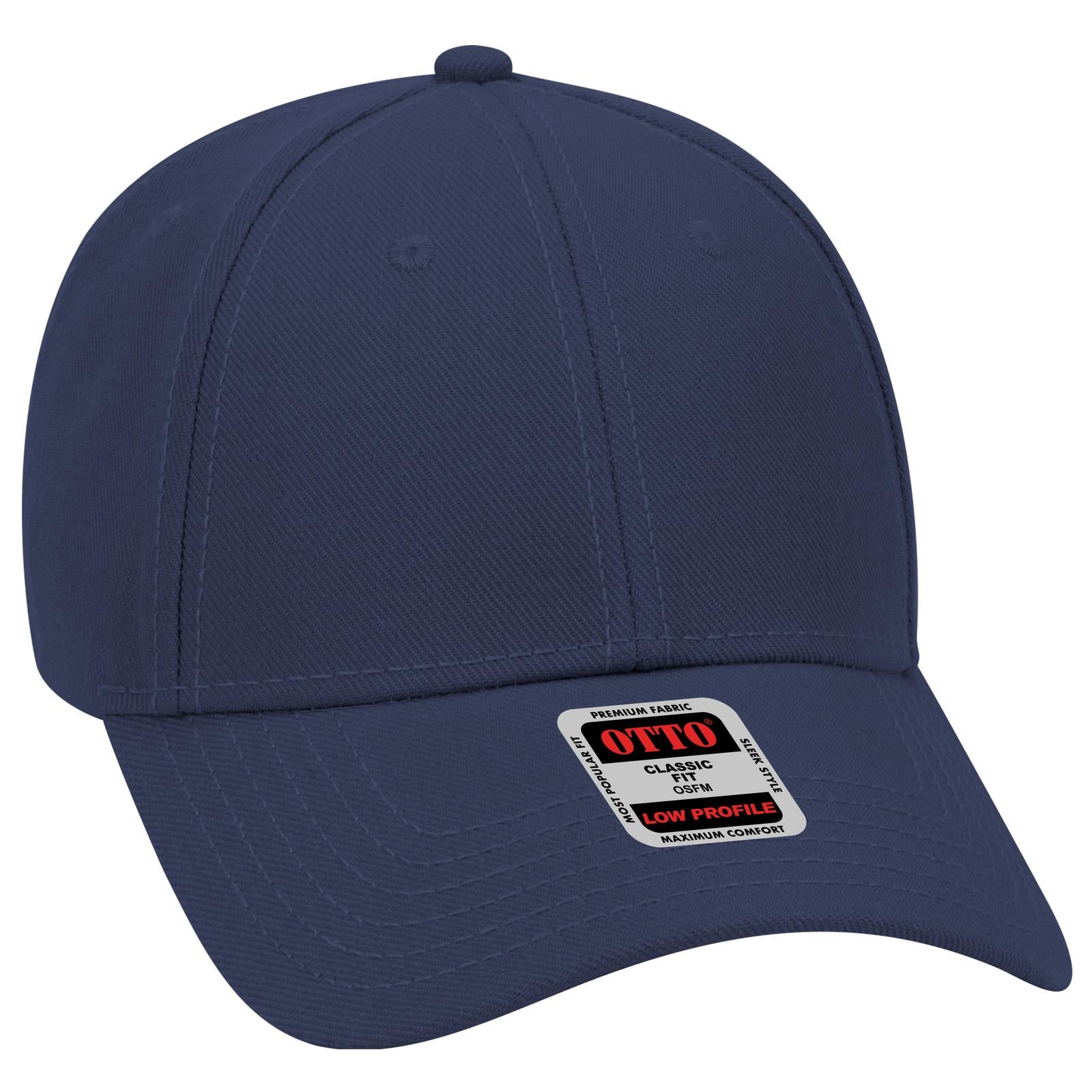 Front View of 004 - Navy OTTO CAP 6 Panel Low Profile Baseball Cap