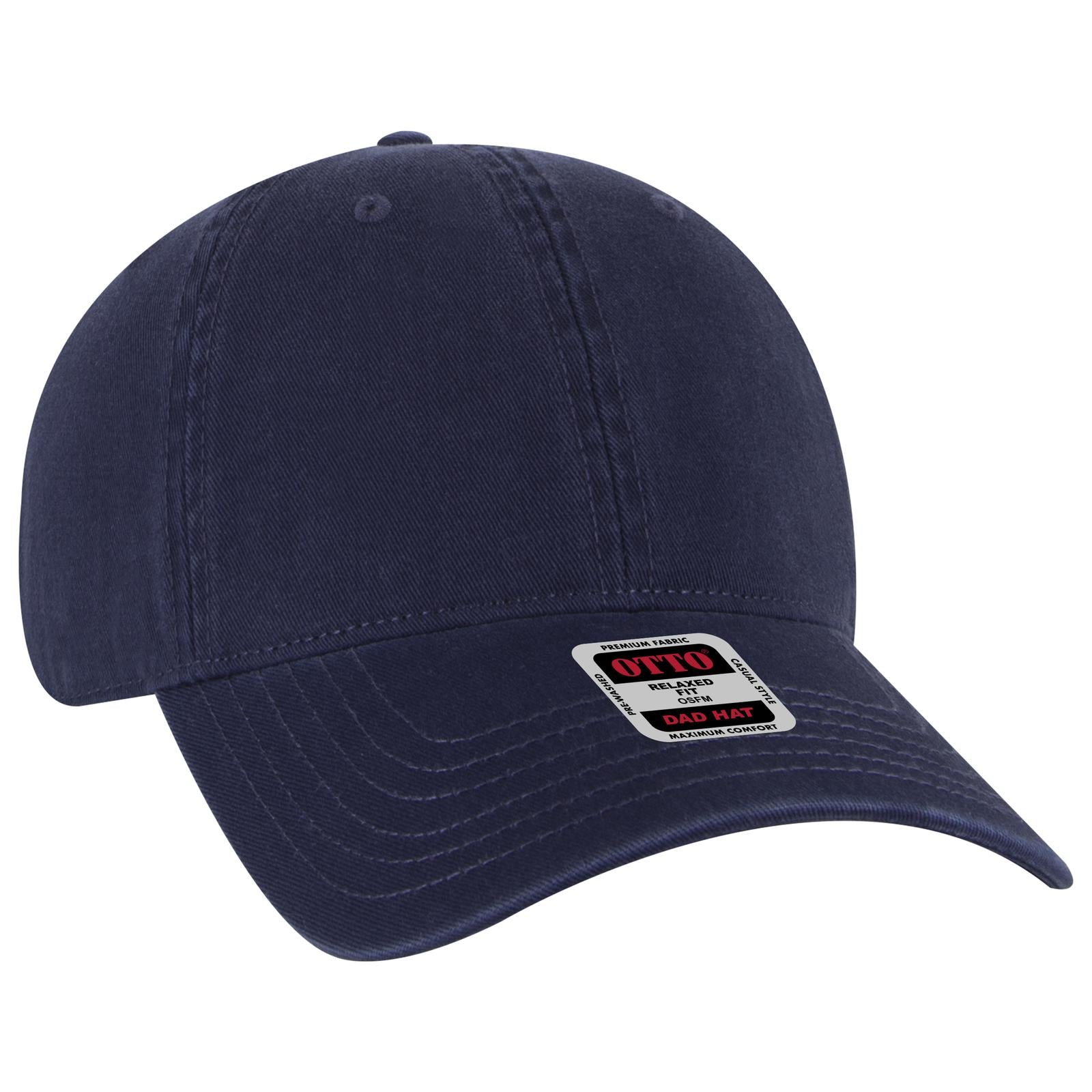 Right View of 004 - Navy OTTO CAP 6 Panel Low Profile Dad Hat
