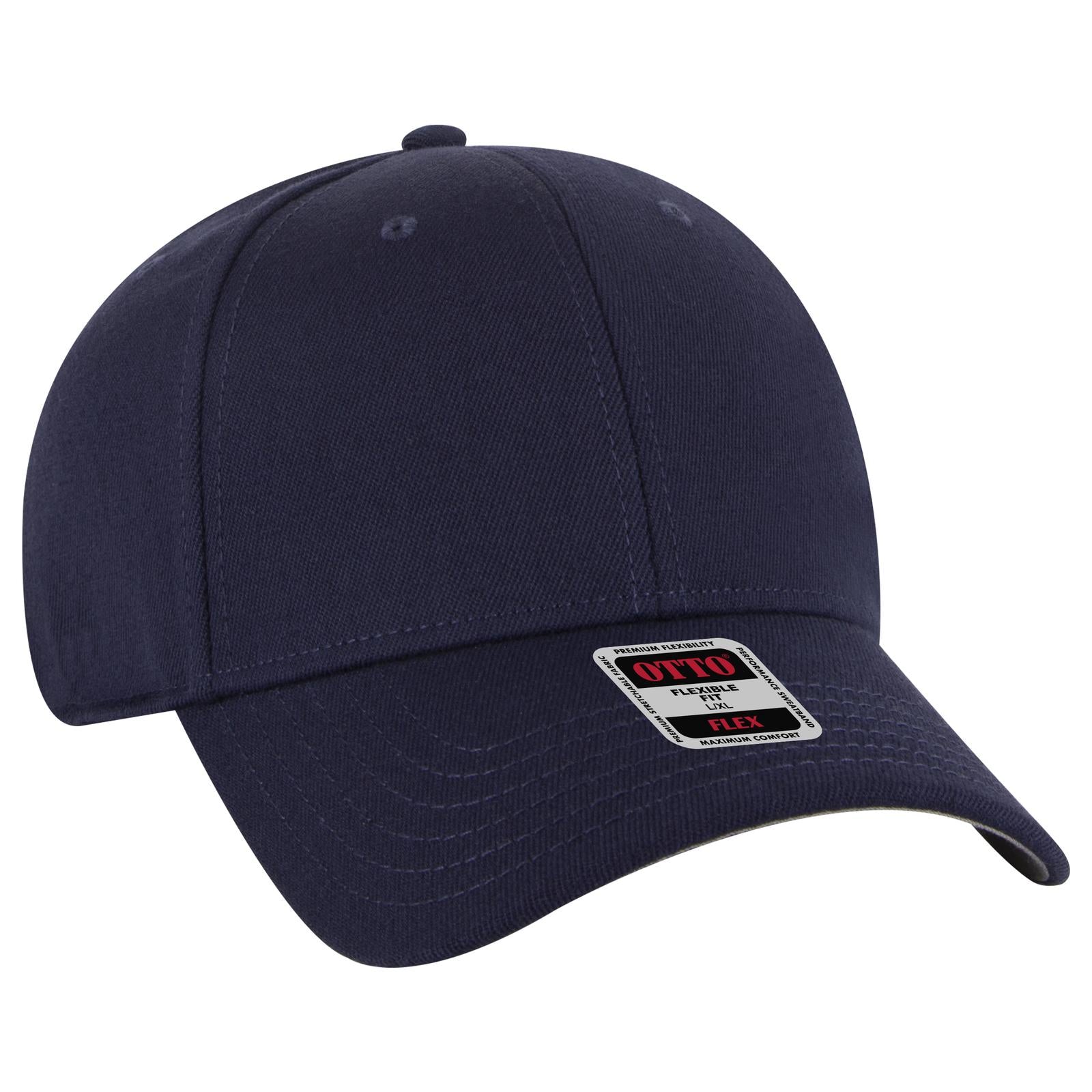 Right View of 004 - Navy OTTO CAP "OTTO FLEX" Fitted 6 Panel Low Profile Baseball Cap
