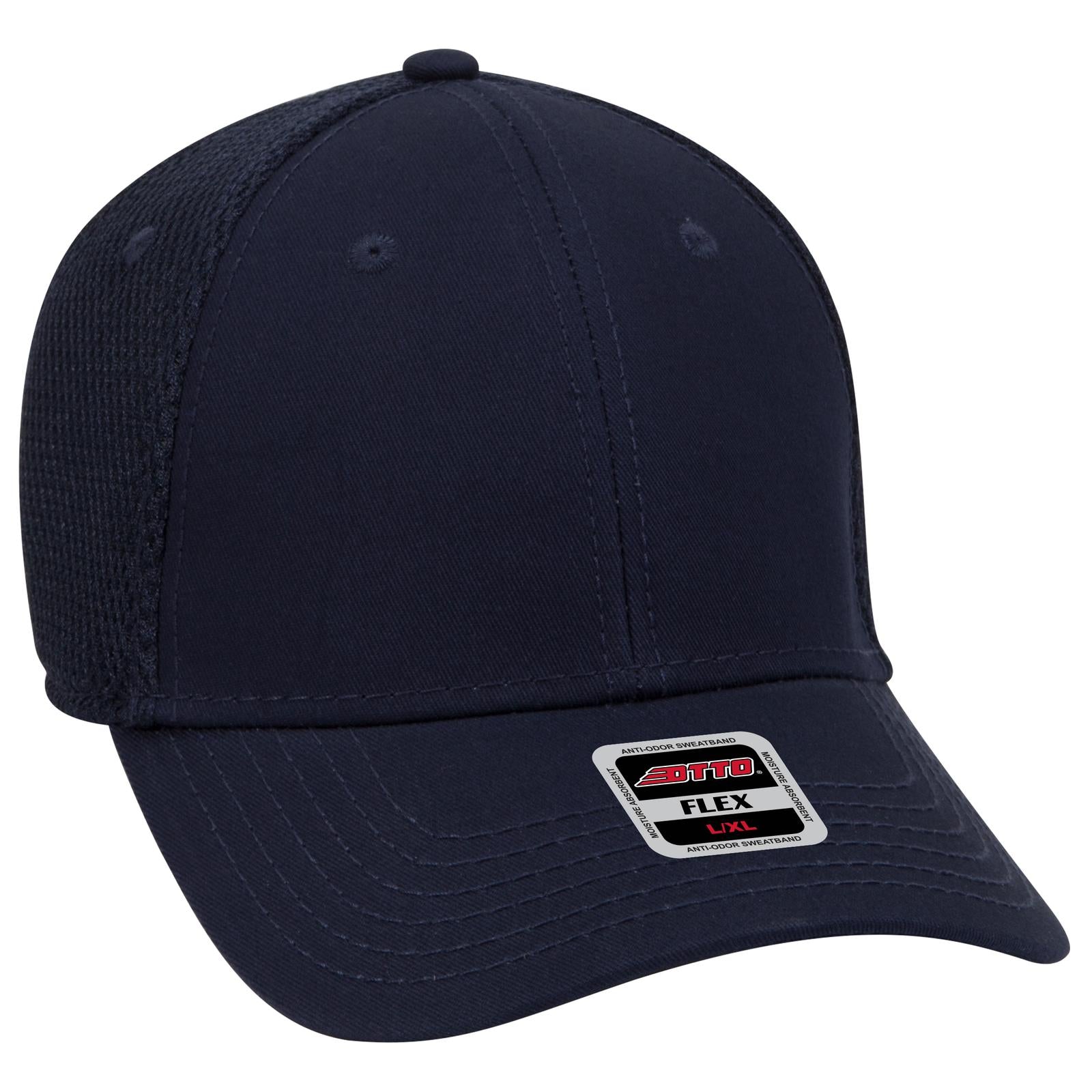 Front View of 004 - Navy OTTO CAP "OTTO FLEX" Fitted 6 Panel Low Profile Baseball Cap