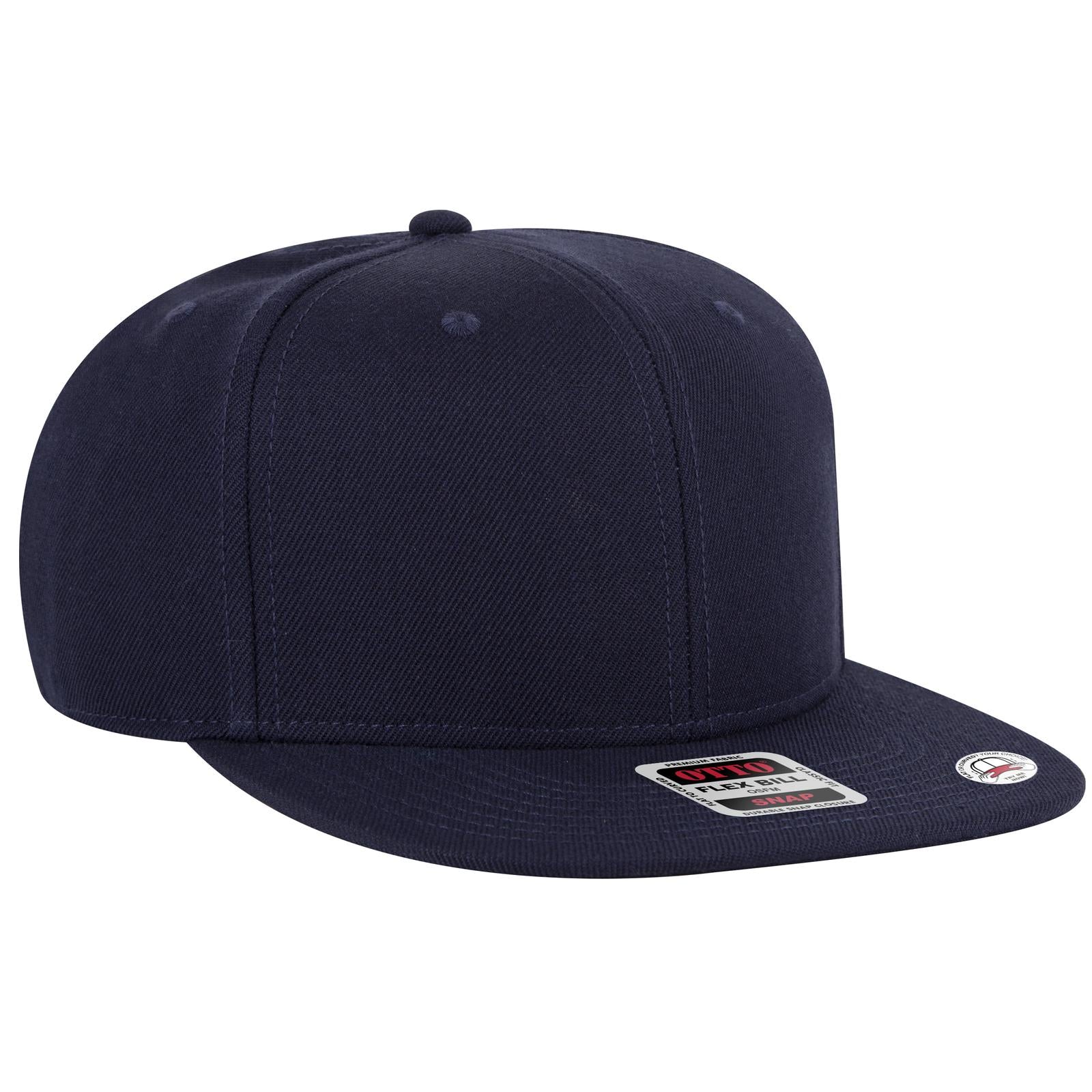 Front View of 004B - Nvy OTTO CAP "OTTO SNAP" 6 Panel Pro Style Snapback Hat
