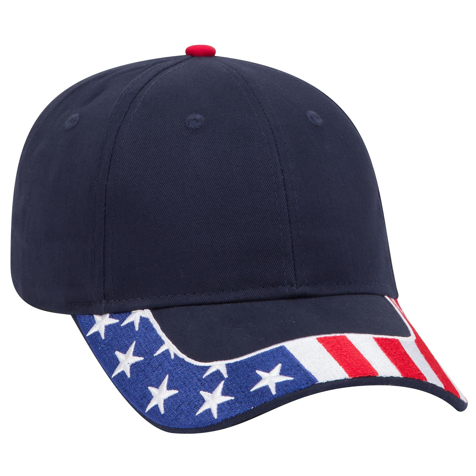 Right View of 004C - Navy OTTO CAP 6 Panel Low Profile Baseball Cap