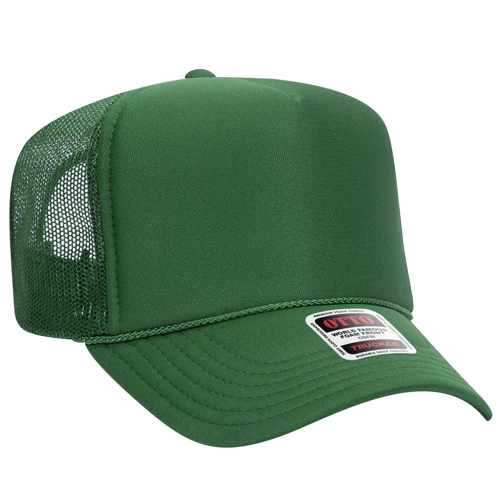 Right View of 005 - Kelly OTTO CAP 5 Panel High Crown Mesh Back Trucker Hat
