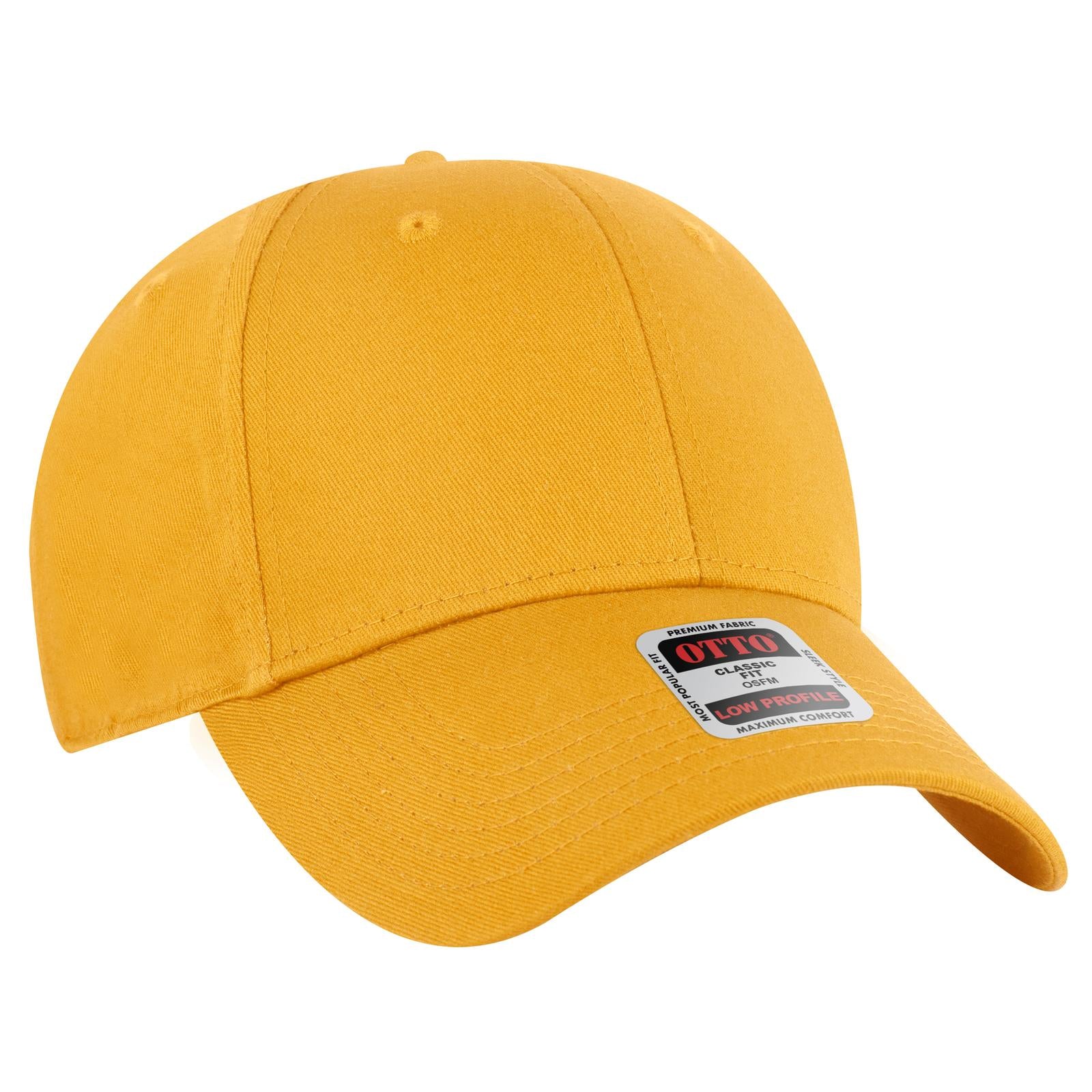 Front View of 006 - Gold OTTO CAP 6 Panel Low Profile Baseball Cap