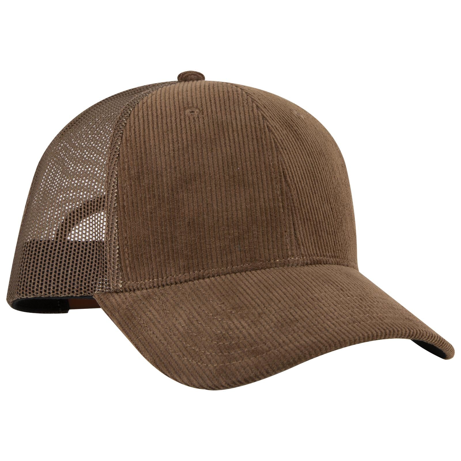 Right View of 007F - Brown OTTO CAP 6 Panel Low Profile Mesh Back Trucker Hat