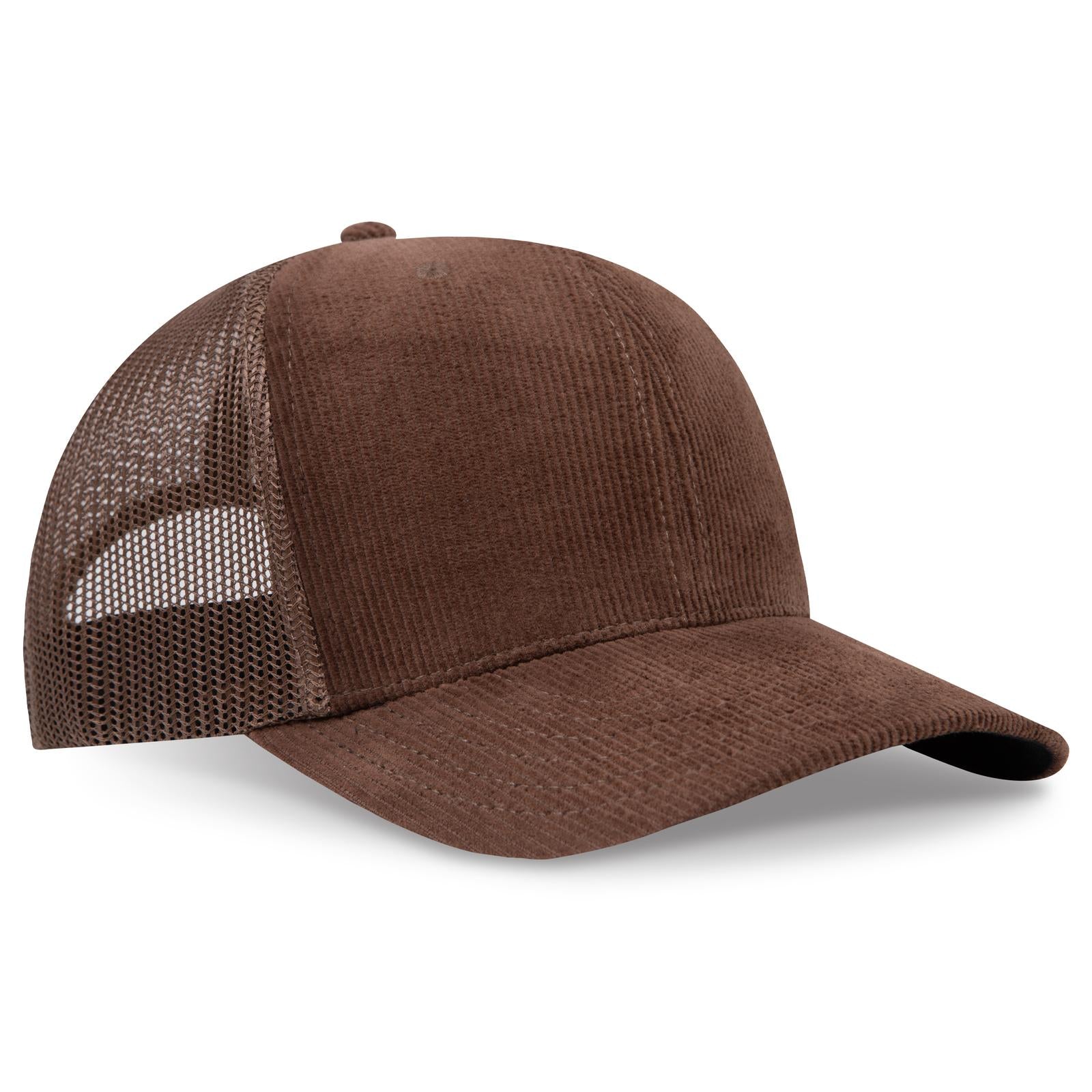 Right View of 007F - Brown OTTO CAP 6 Panel Mid Profile Mesh Back Trucker Hat