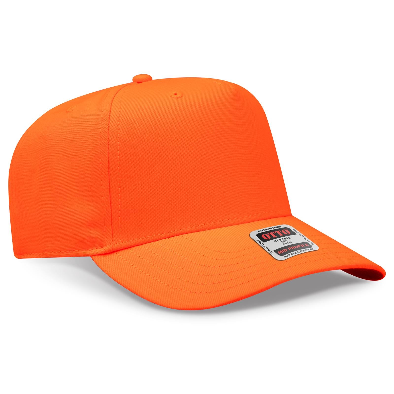 Right View of 009 - N. Orange OTTO CAP 5 Panel Mid Profile Baseball Cap