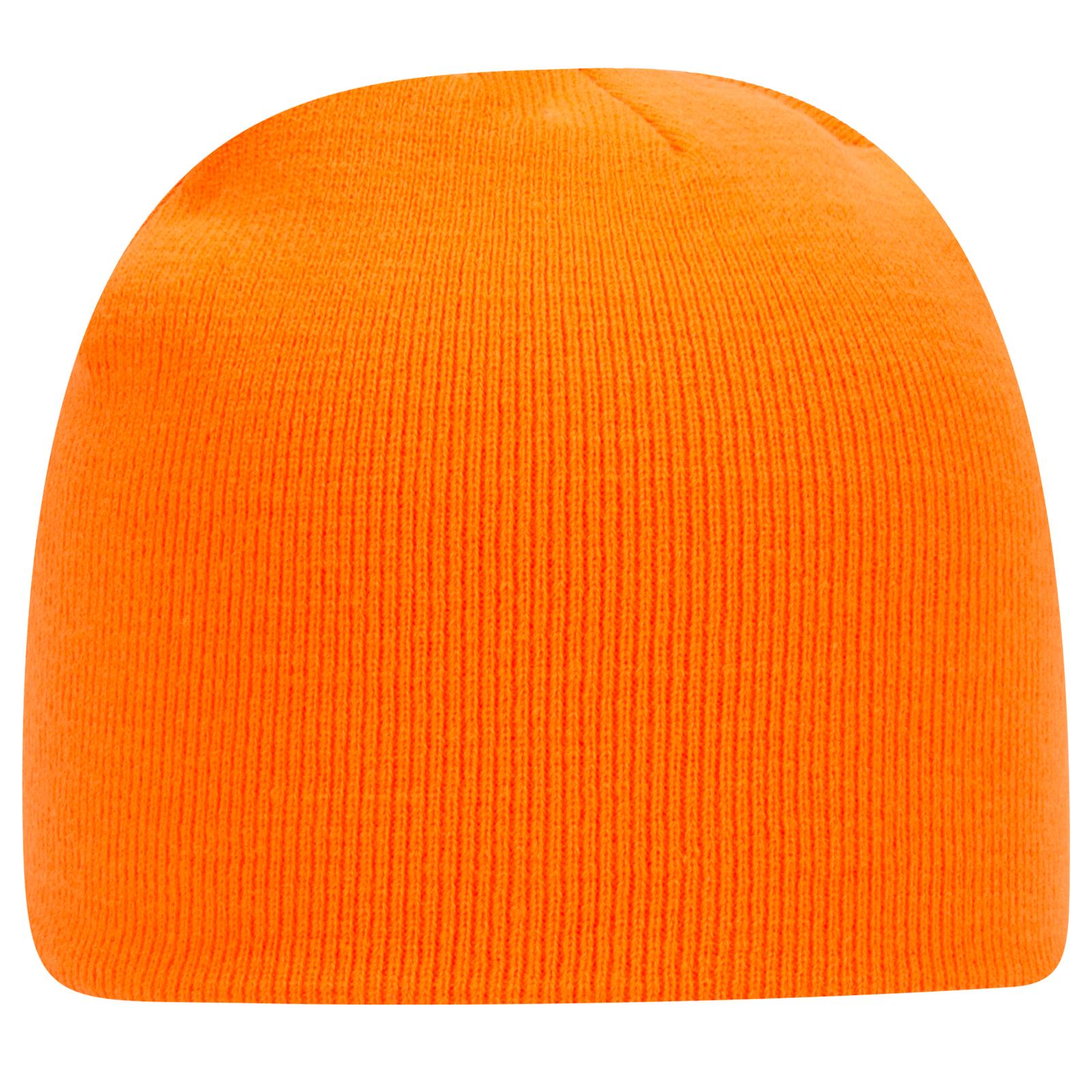 Front View of 009 - N. Orange OTTO CAP 8" Classic Knit Beanie
