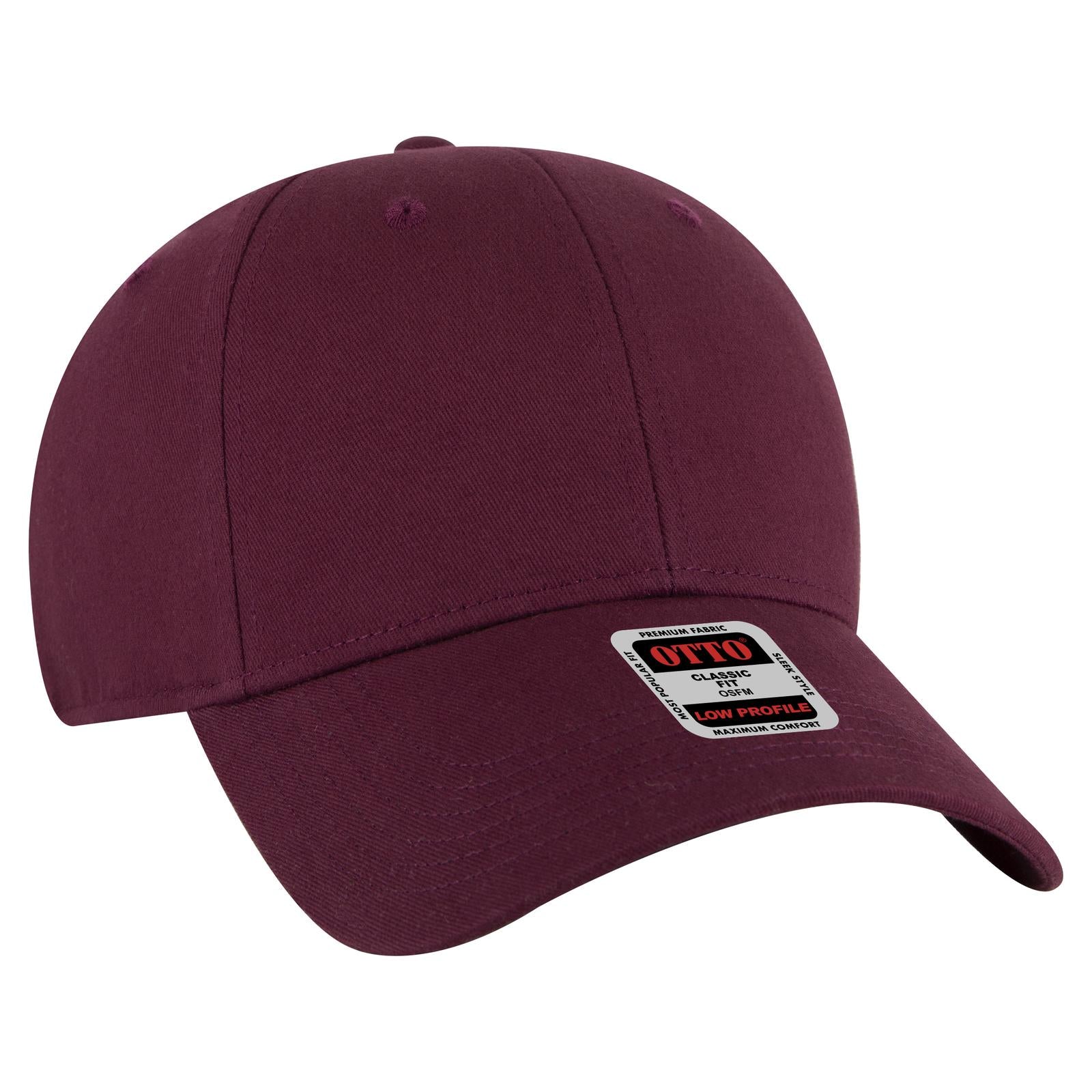 Right View of 010 - Maroon OTTO CAP 6 Panel Low Profile Baseball Cap