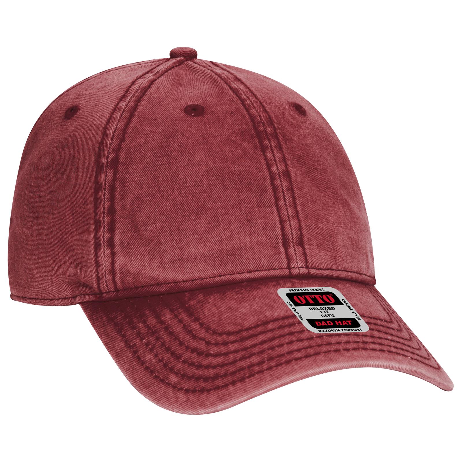 Right View of 010 - Maroon OTTO CAP 6 Panel Low Profile Dad Hat