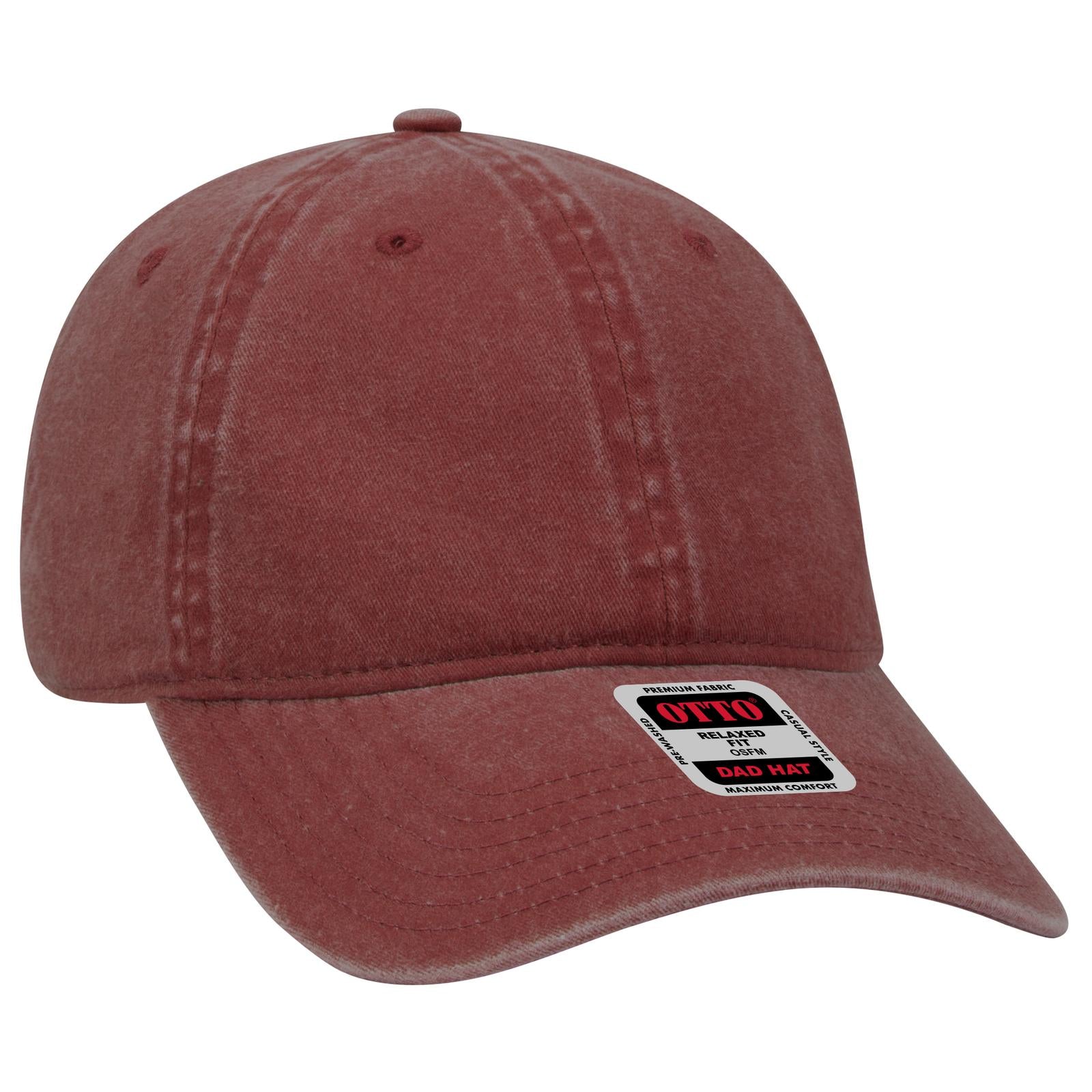 Right View of 010 - Maroon OTTO CAP 6 Panel Low Profile Dad Hat