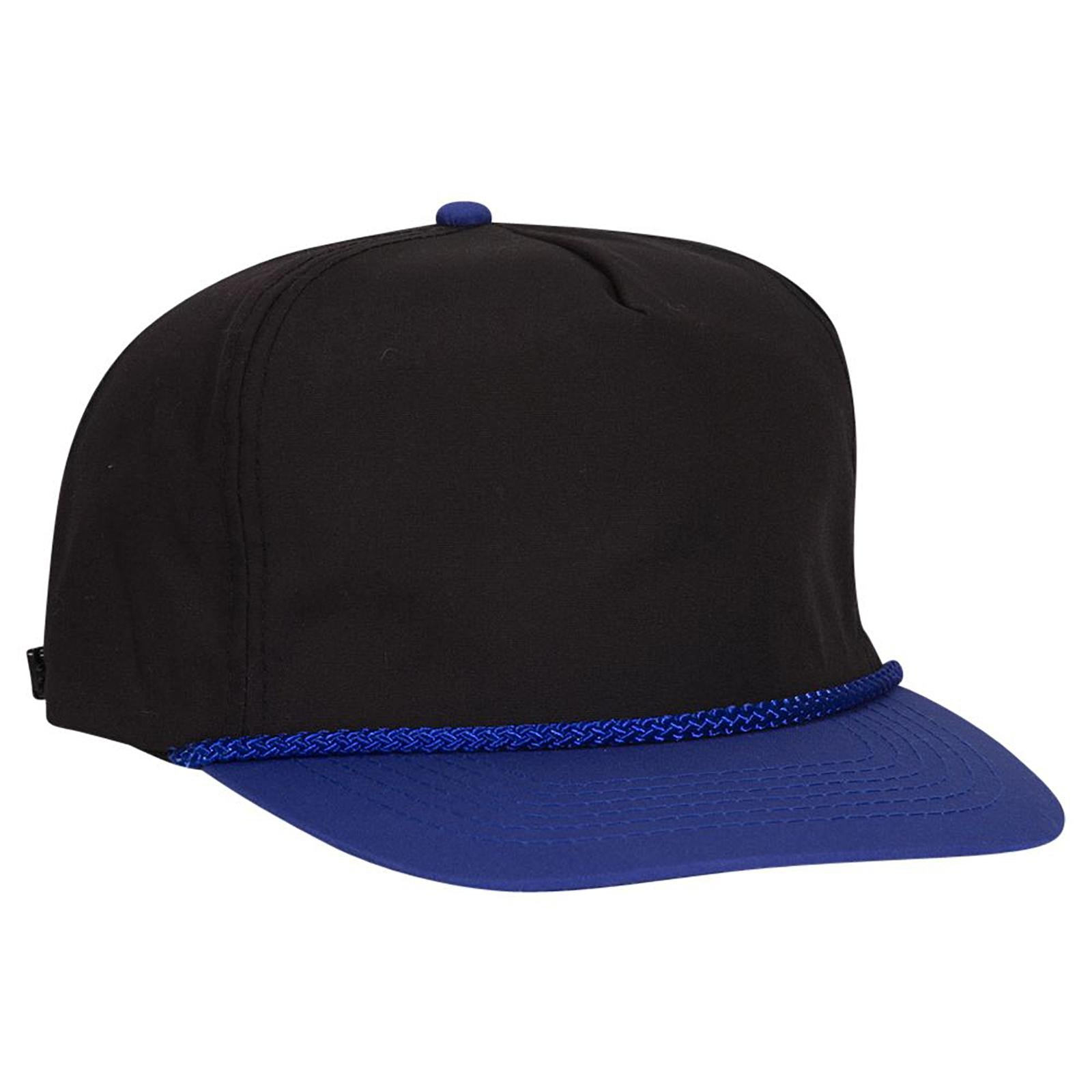 Right View of 0103 - Royal/Black OTTO CAP 5 Panel High Crown Baseball Cap