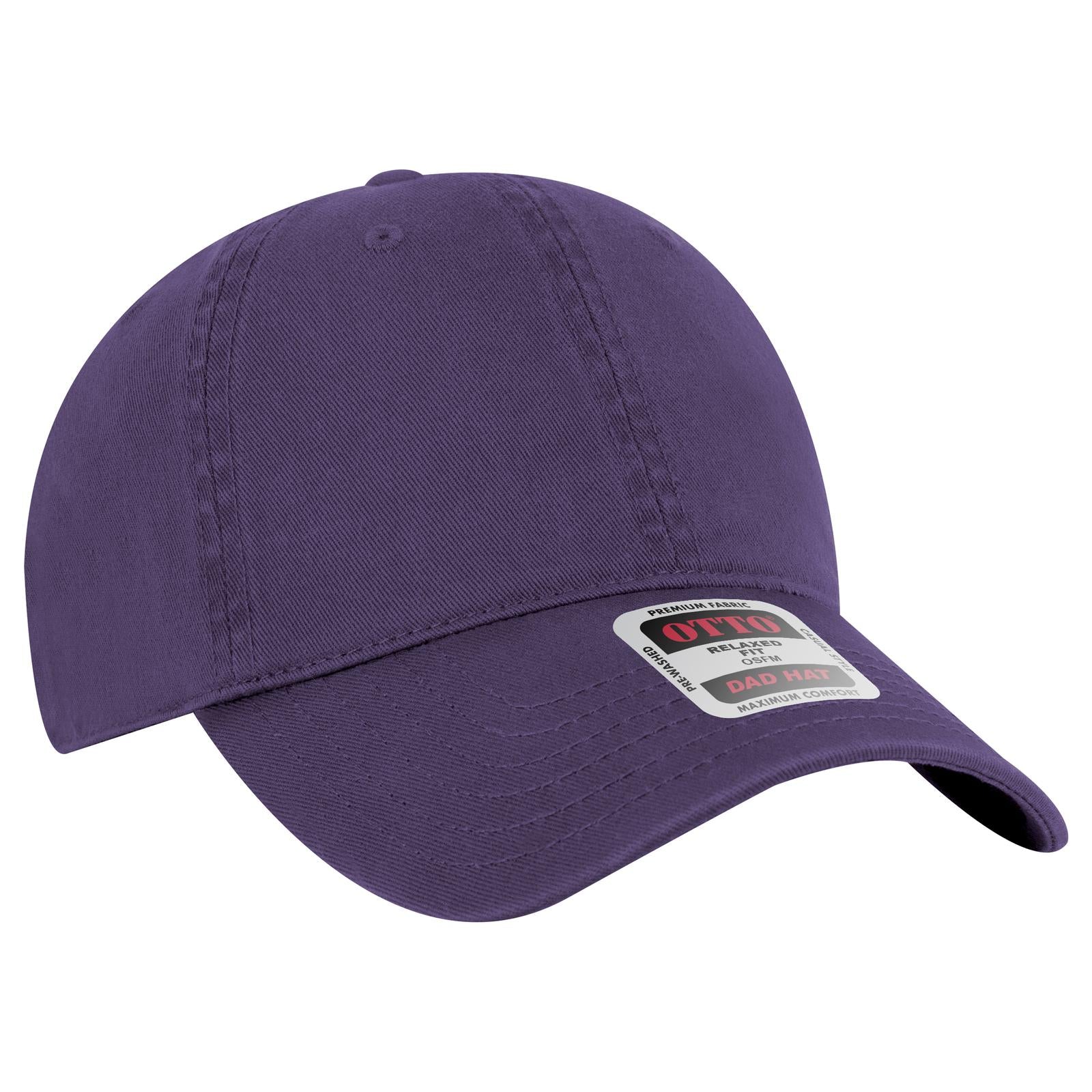 Right View of 011 - Purple OTTO CAP 6 Panel Low Profile Dad Hat