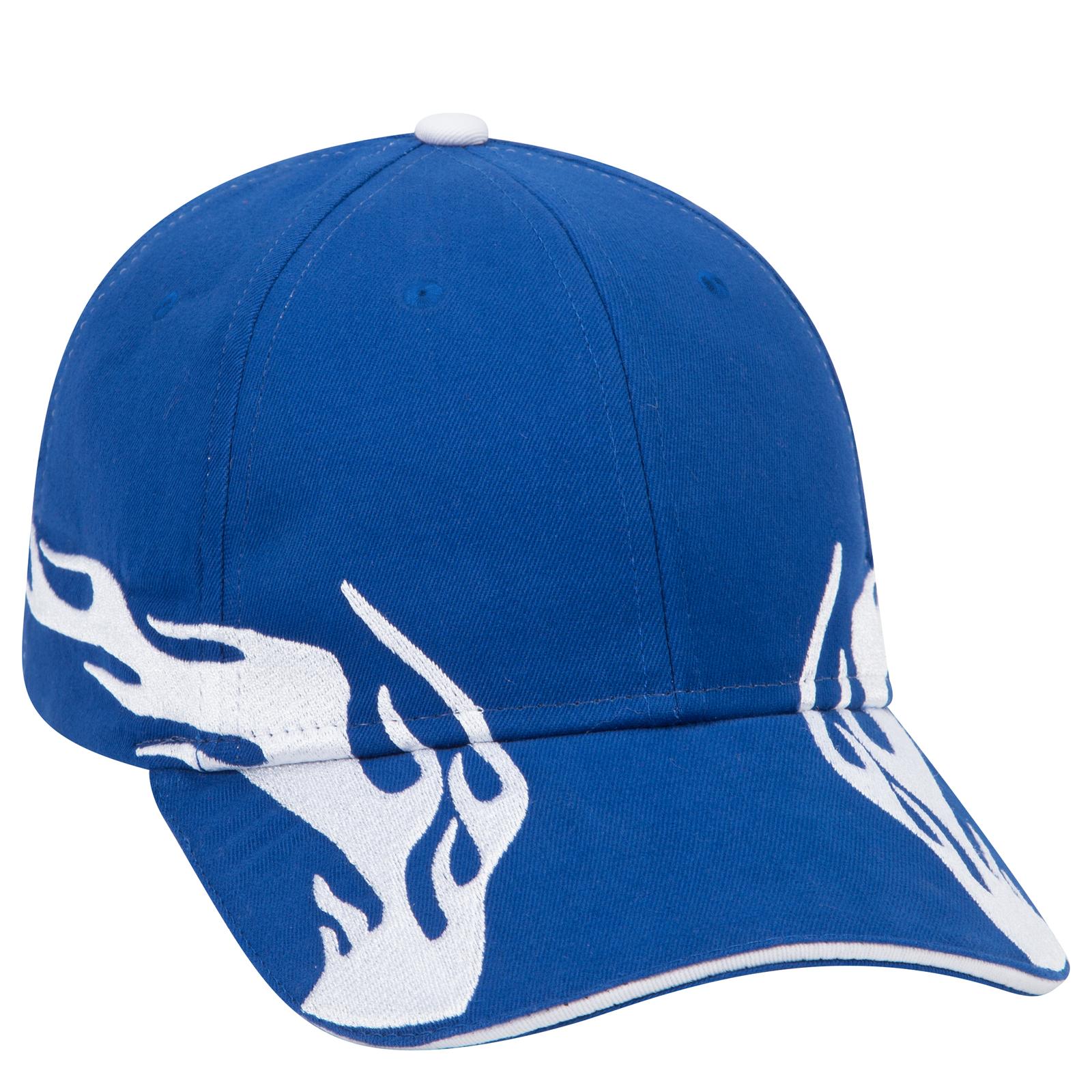 Right View of 011616D - Ryl/Wht/Wht OTTO CAP 6 Panel Low Profile Baseball Cap