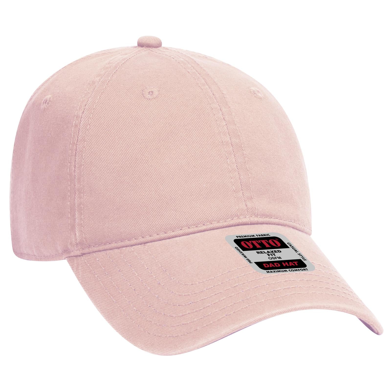 Right View of 012 - Soft Pink OTTO CAP 6 Panel Low Profile Dad Hat