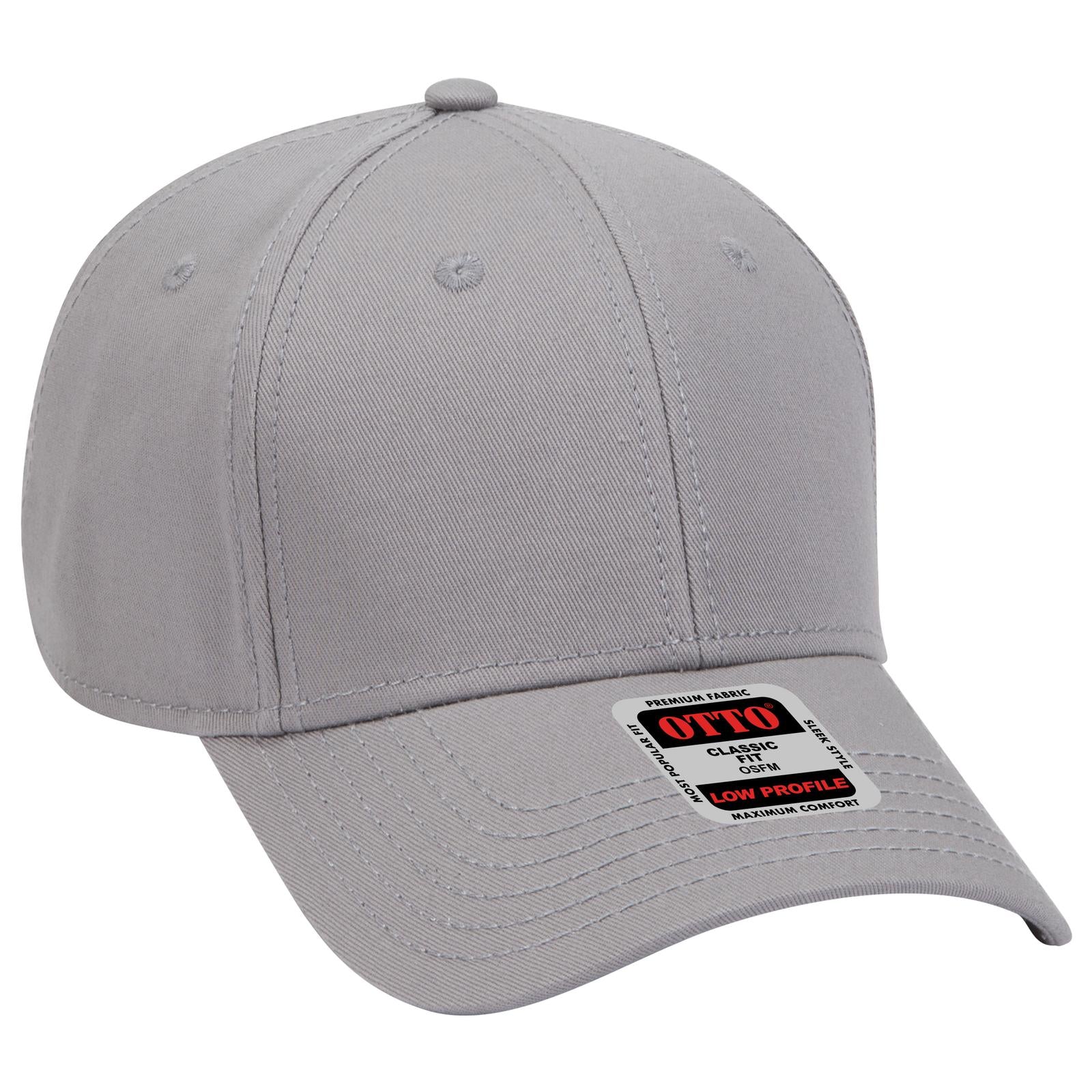 Right View of 014 - Gray OTTO CAP 6 Panel Low Profile Baseball Cap