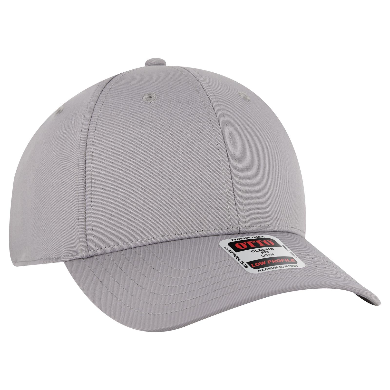 Right View of 014 - Gray OTTO CAP 6 Panel Low Profile Baseball Cap