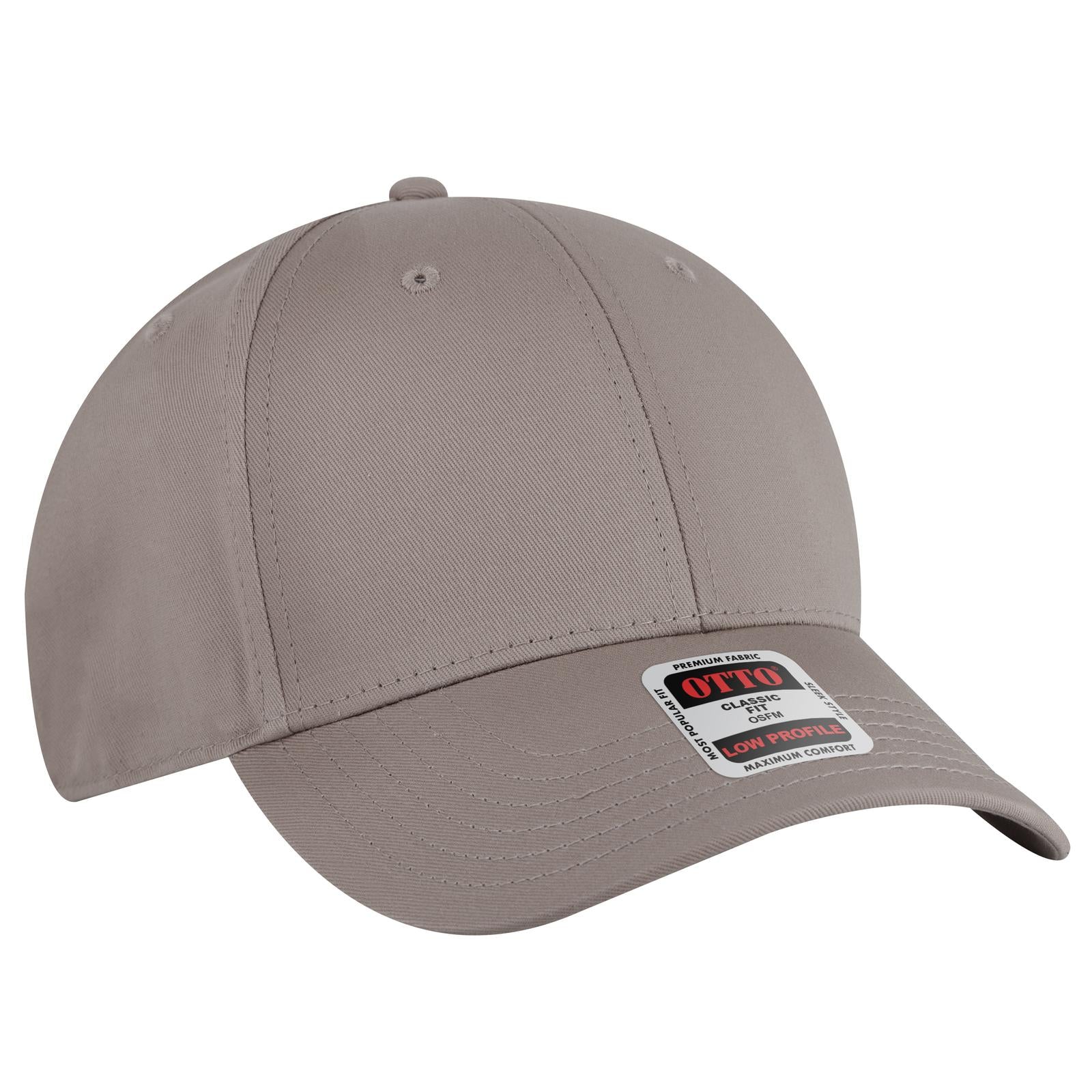 Right View of 014 - Gray OTTO CAP 6 Panel Low Profile Baseball Cap